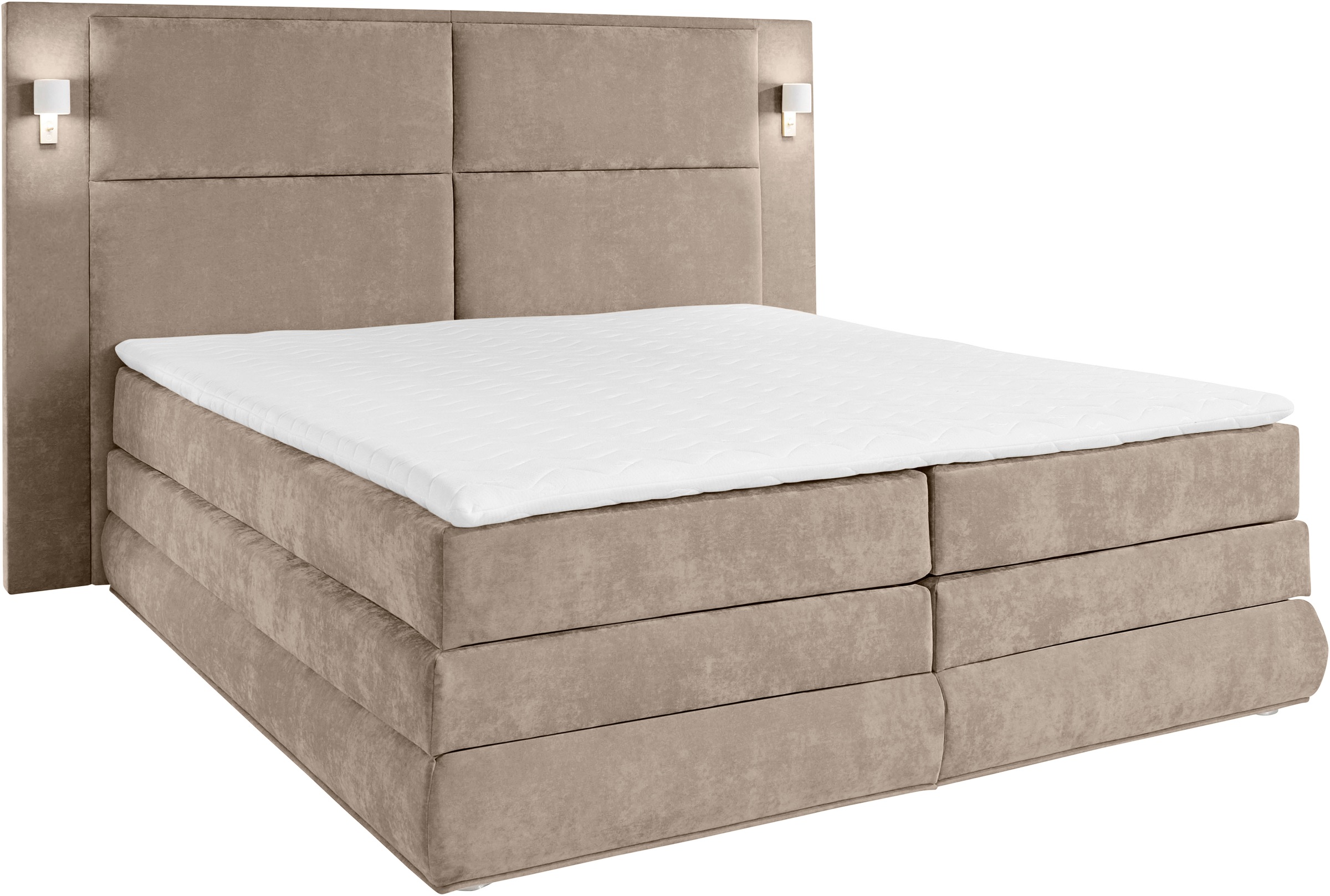 COLLECTION AB Boxspringbett Copenhagen, inklusive Bettkasten und Topper, wahlweise mit LED-Beleuchtung