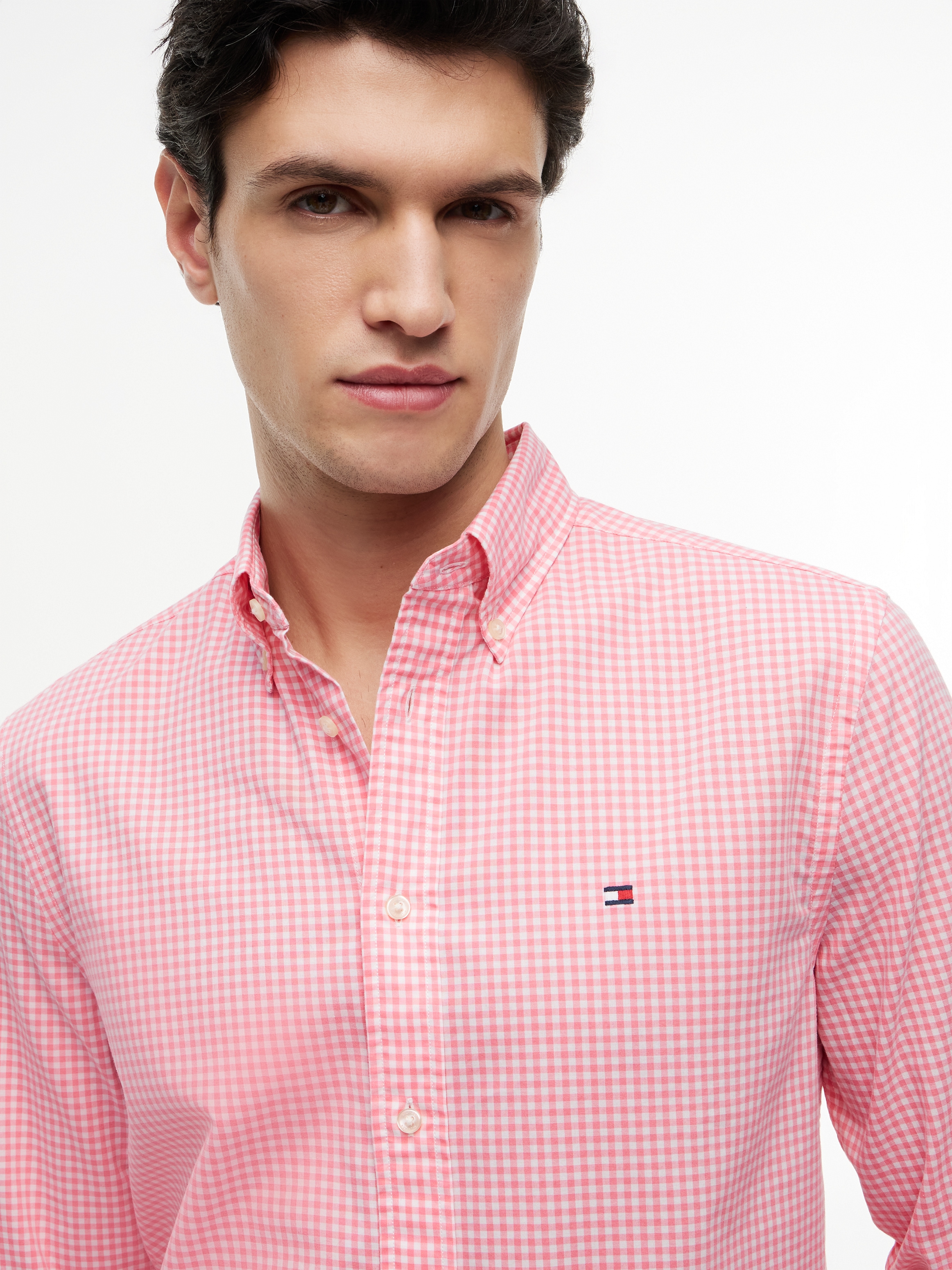 Tommy Hilfiger Langarmhemd »FLEX POPLIN GINGHAM SHIRT« Regular Fit Flex Cotton Gingham
