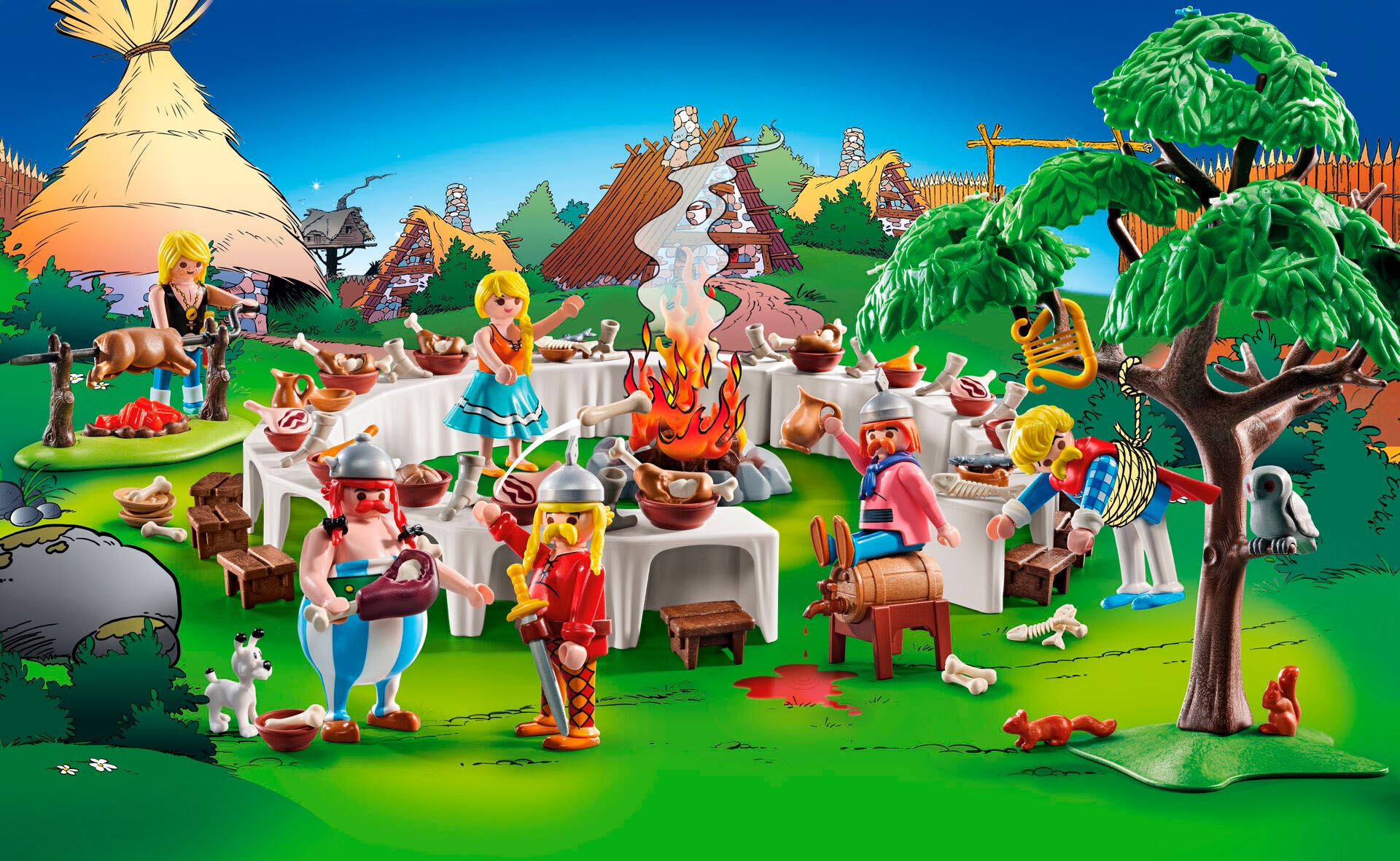 Playmobil® Konstruktions-Spielset »Asterix: Das Dorfbankett (71827), Playmobil Asterix«, (159 St.), Made in Europe