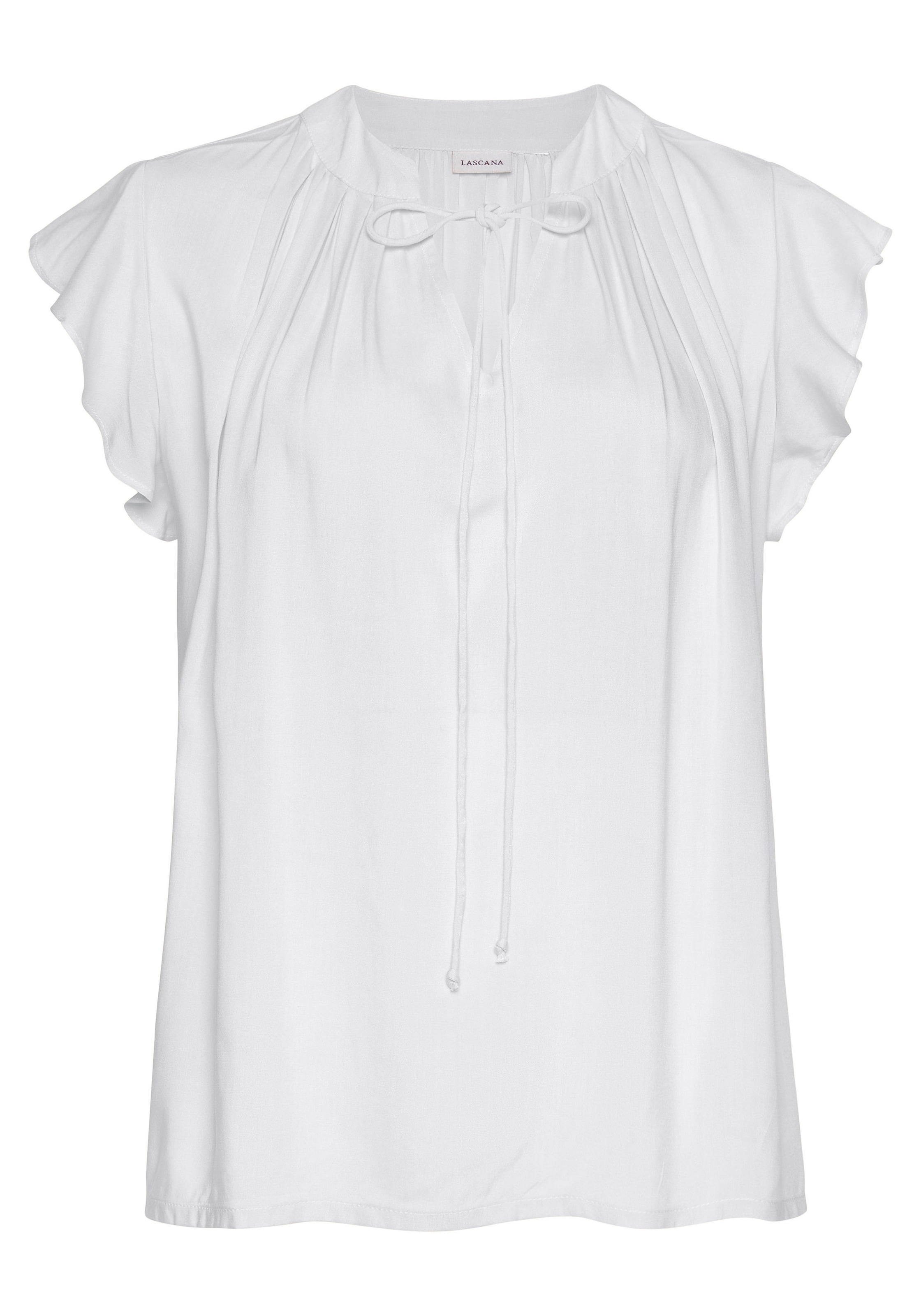 LASCANA Schlupfbluse, mit Rüschenärmeln, Kurzarmbluse, elegant