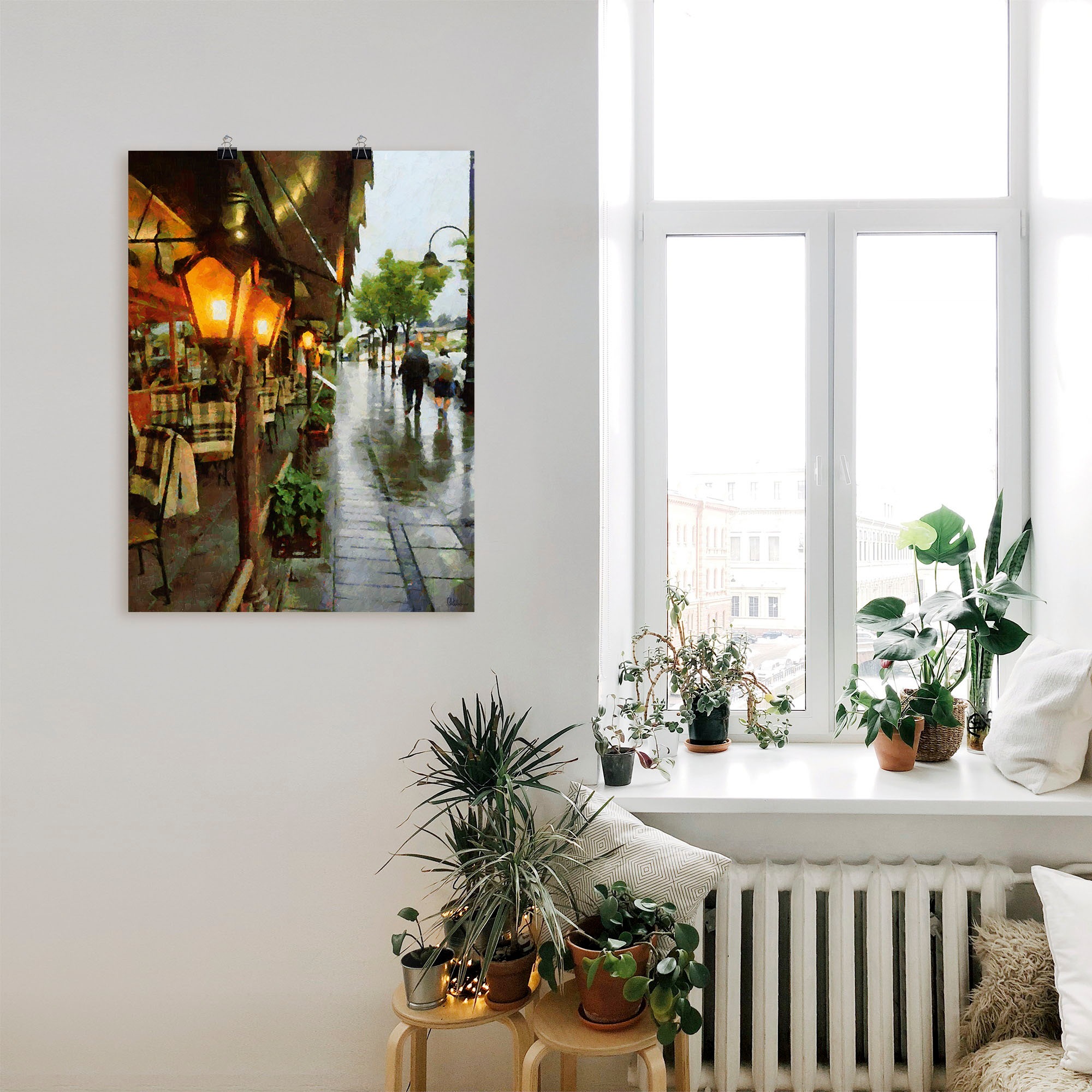 Artland Wandbild »Restaurant Lampen«, Restaurant & Cafés, (1 St.), als Alubild, Outdoorbild, Leinwandbild, Poster in verschied. Größen