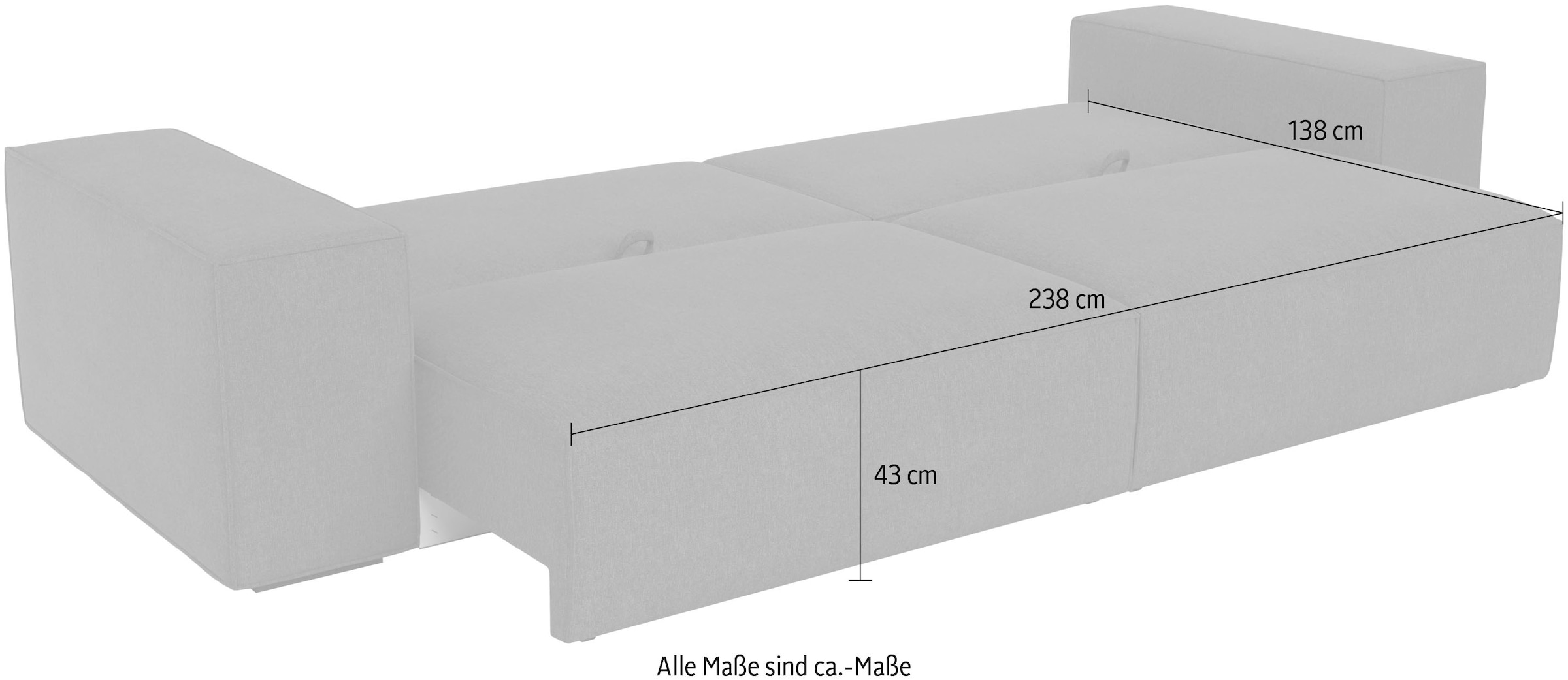 Trends by HG Big-Sofa »Conor XXL« Schlaffunktion + Bettkasten