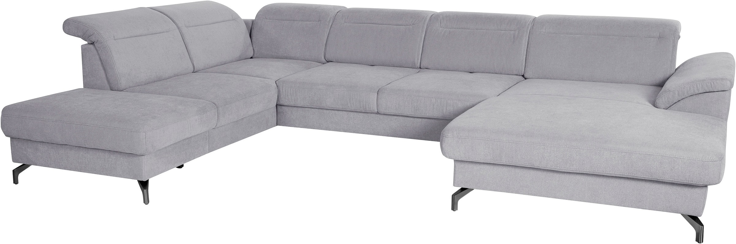 sit&more Wohnlandschaft »Percy U-Form«, 12 cm Fußhöhe, Sitztiefenverstellung, wahlweise in 2 Fußfarben
