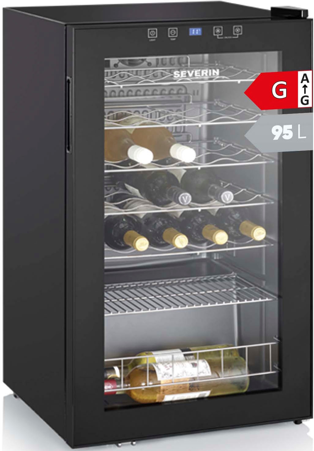 SEVERIN Weinkühlschrank »WKS 8908« für 36 Stk. Standardflaschen á 075l schwarz