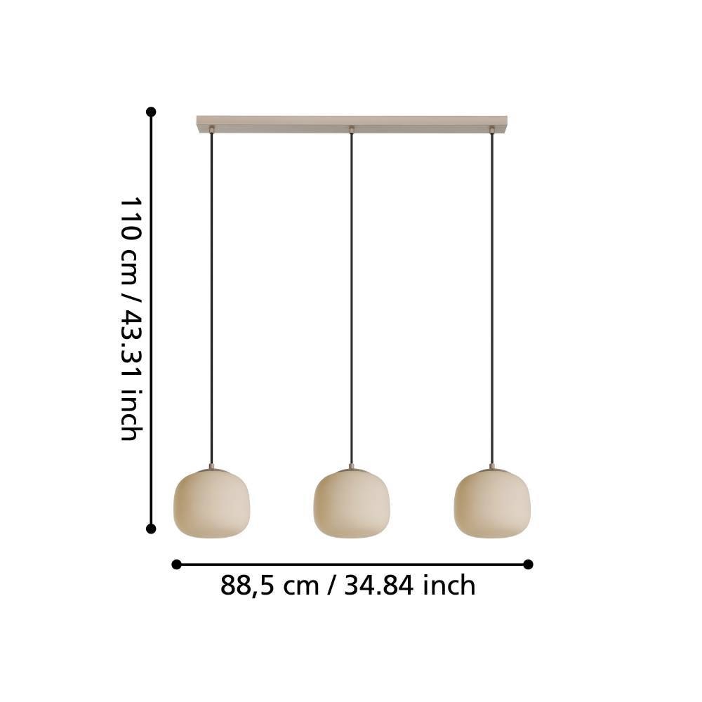 EGLO Hängeleuchte »COMINIO«, 3 flammig, Leuchtmittel E27 | ohne Leuchtmittel, Pendelleuchte, Esszimmerlampe in Sandfarben und Taupe, E27, 88,5 cm