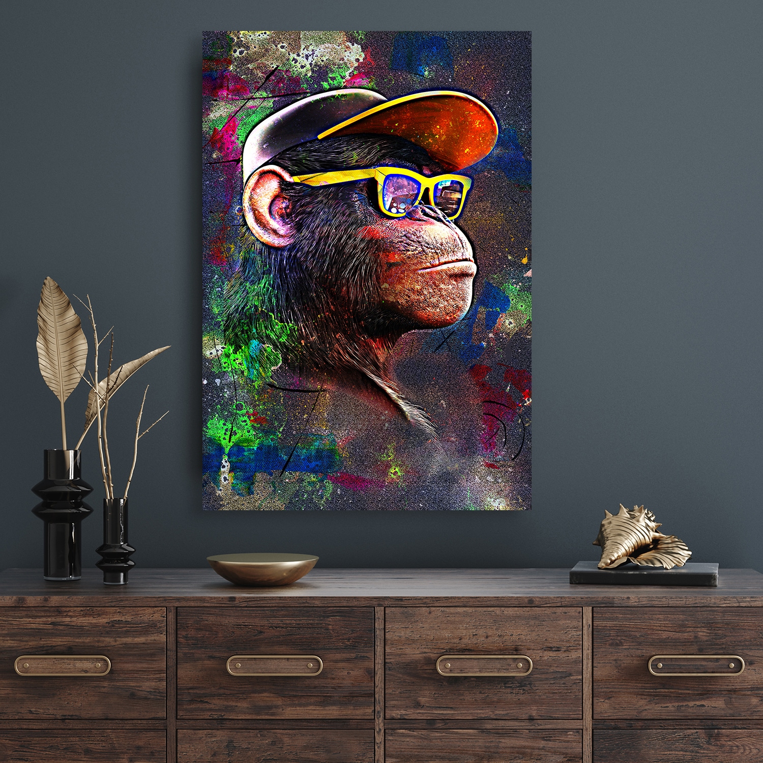 Affengeilebilder Leinwandbild »Affengeil Sonnenbrille Abstrakt by Juliano de Araujo Keilrahmen« 1 Stk. tlg. Kunstdruck Wandbild Bild in verschiedenen Formaten