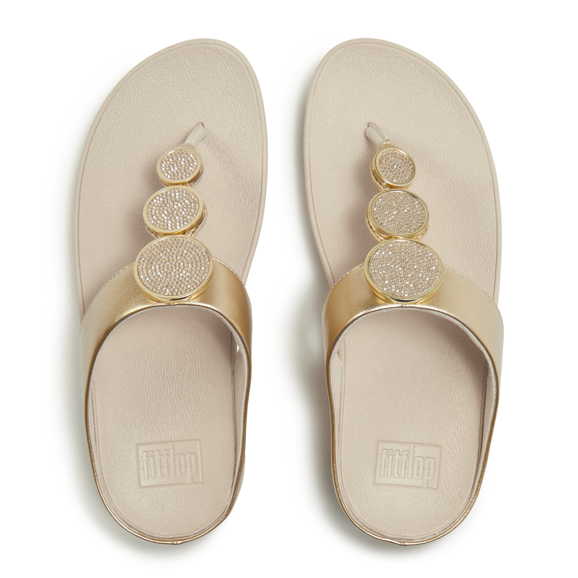 Fitflop Dianette »HALO BEAD-CIRCLE METALLIC TOE-POST SANDALS«  Pool Slides, Pantolette mit dämpfender Zwischensohlentechnologie