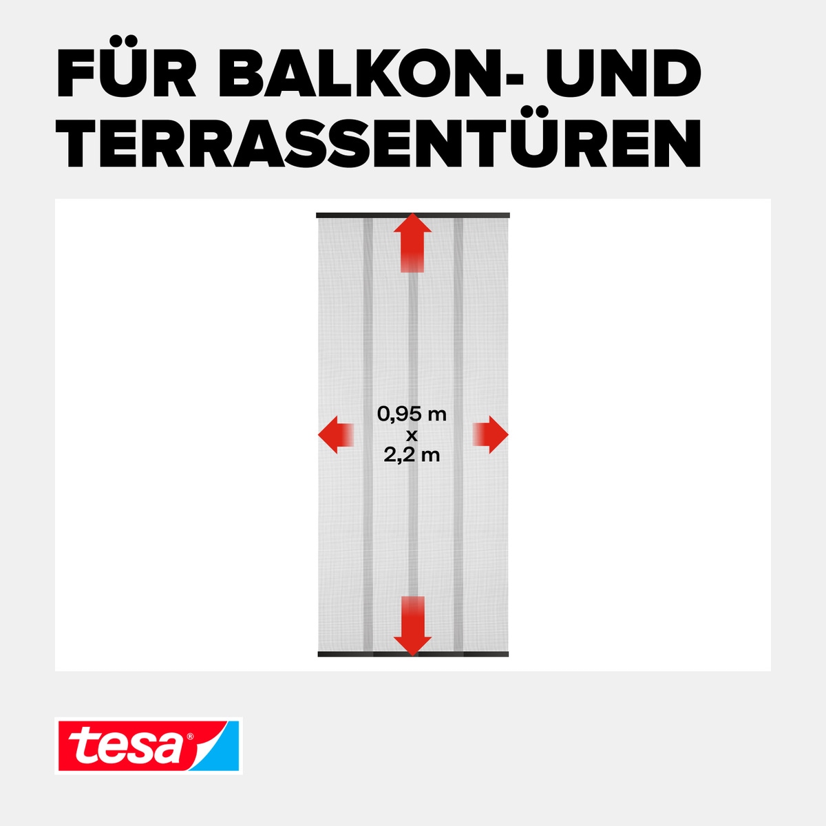 tesa Insektenschutz-Tür »Insect Stop Standard Fliegengitter für Türen - 0.95 m : 2.2 m«, Lamellentür für Balkon & Terrasse