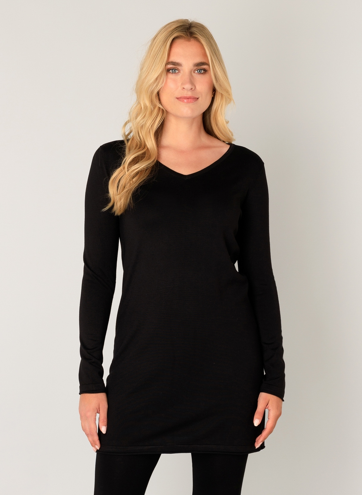 Longpullover BAS-YOLA-LONG-PULLOVER, Gr. 42, black