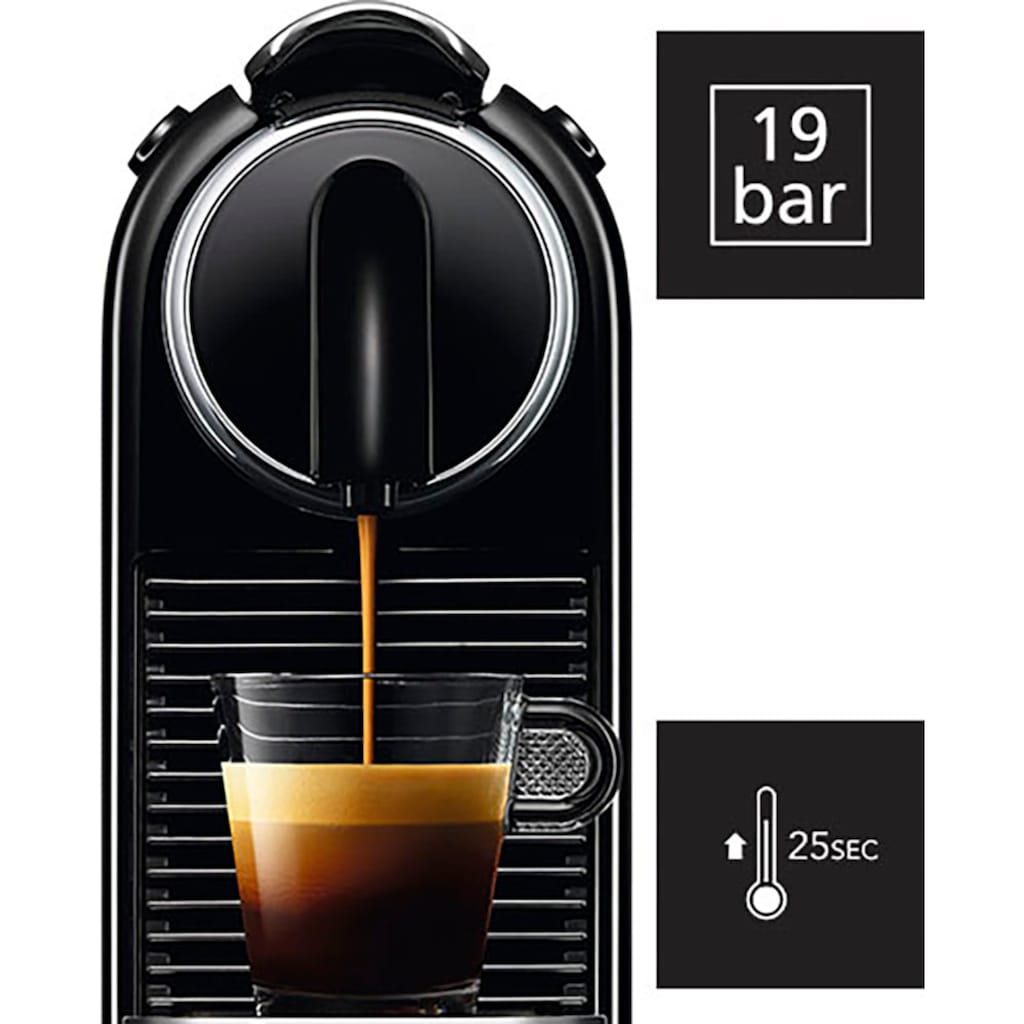 Nespresso Kapselmaschine »CITIZ EN 167.B von DeLonghi, Black«, inkl. Willkommenspaket mit 7 Kapseln