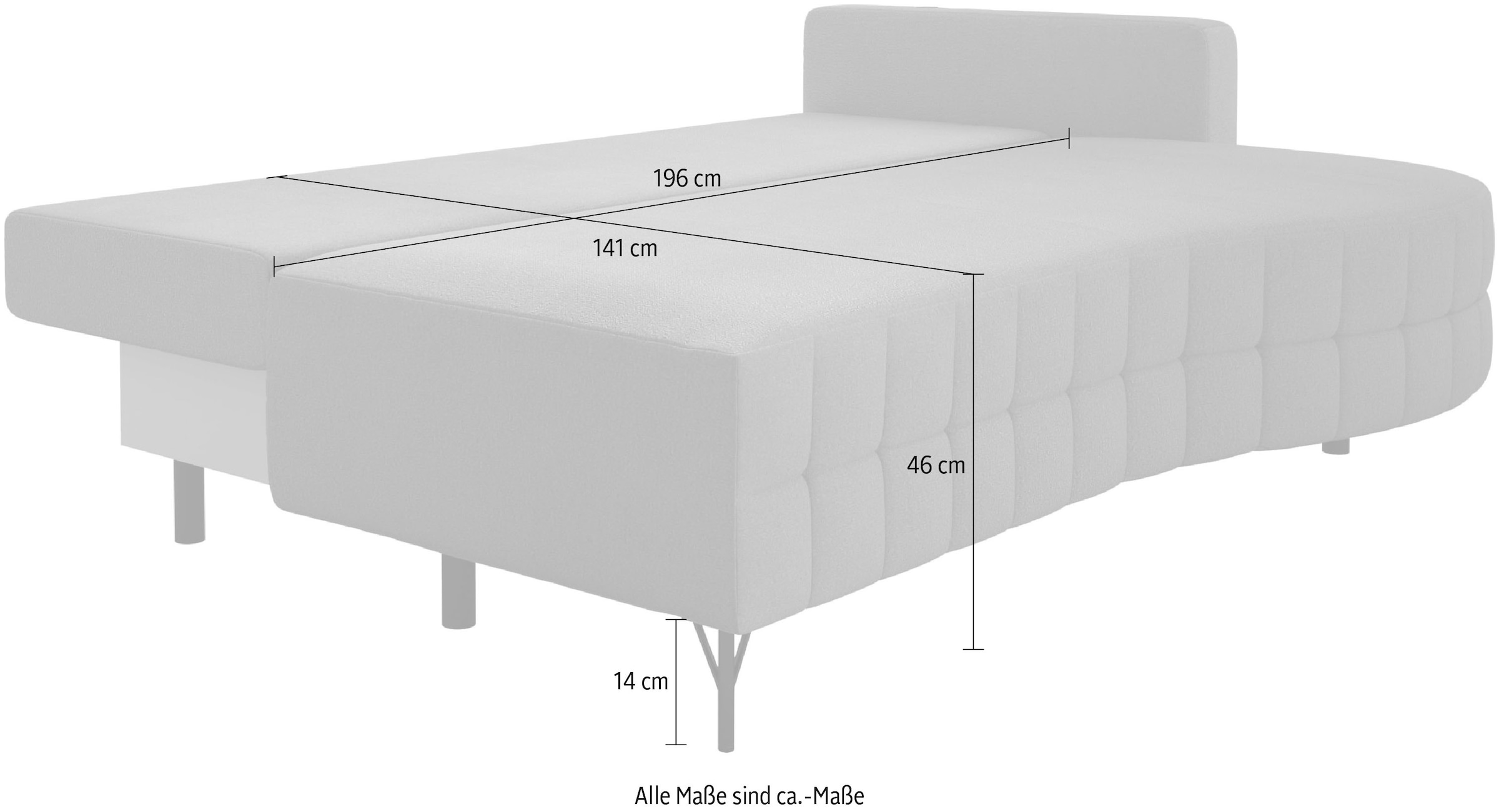 exxpo - sofa fashion Loungesofa »T wiggy Schlafsofa mit Bettfunktion und Bettkasten,« komfortabler Federkern, super Sitzkomfort, elegante Formensprache