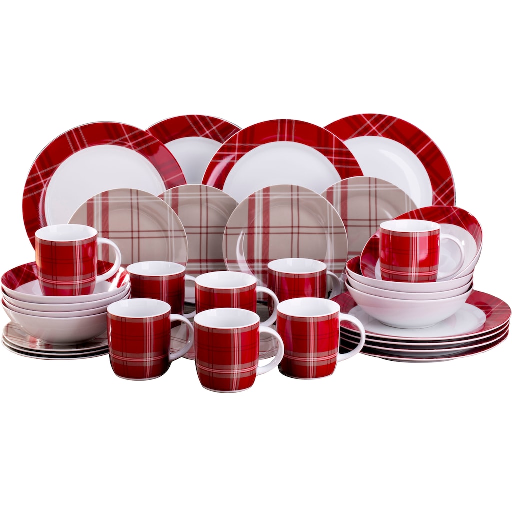 Retsch Arzberg Kombiservice »Geschirr-Set, Service Highland Red«, (Set, 32 tlg.)