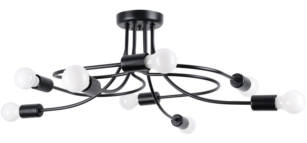 SOLLUX lighting Deckenleuchte »Kronleuchter LEVAR 8 schwarz«, 8 flammig, Le günstig online kaufen