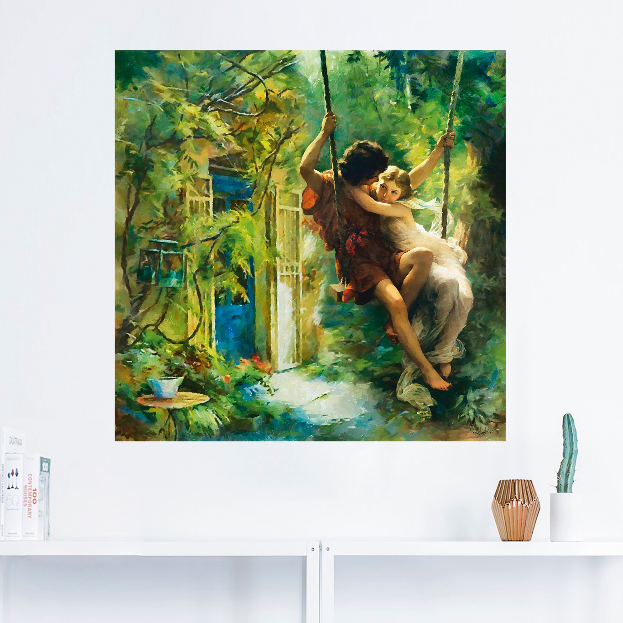 Artland Wandbild »Paar auf einer Schaukel«, Bilder von Liebespaaren, (1 St.), als Leinwandbild, Wandaufkleber in verschied. Größen