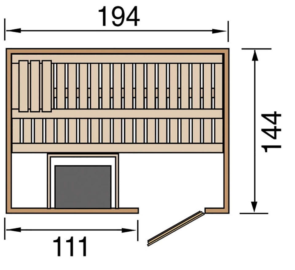 weka Sauna »Halmstad« Set,  7,5 kW Bio-Ofen mit digitaler Steuerung