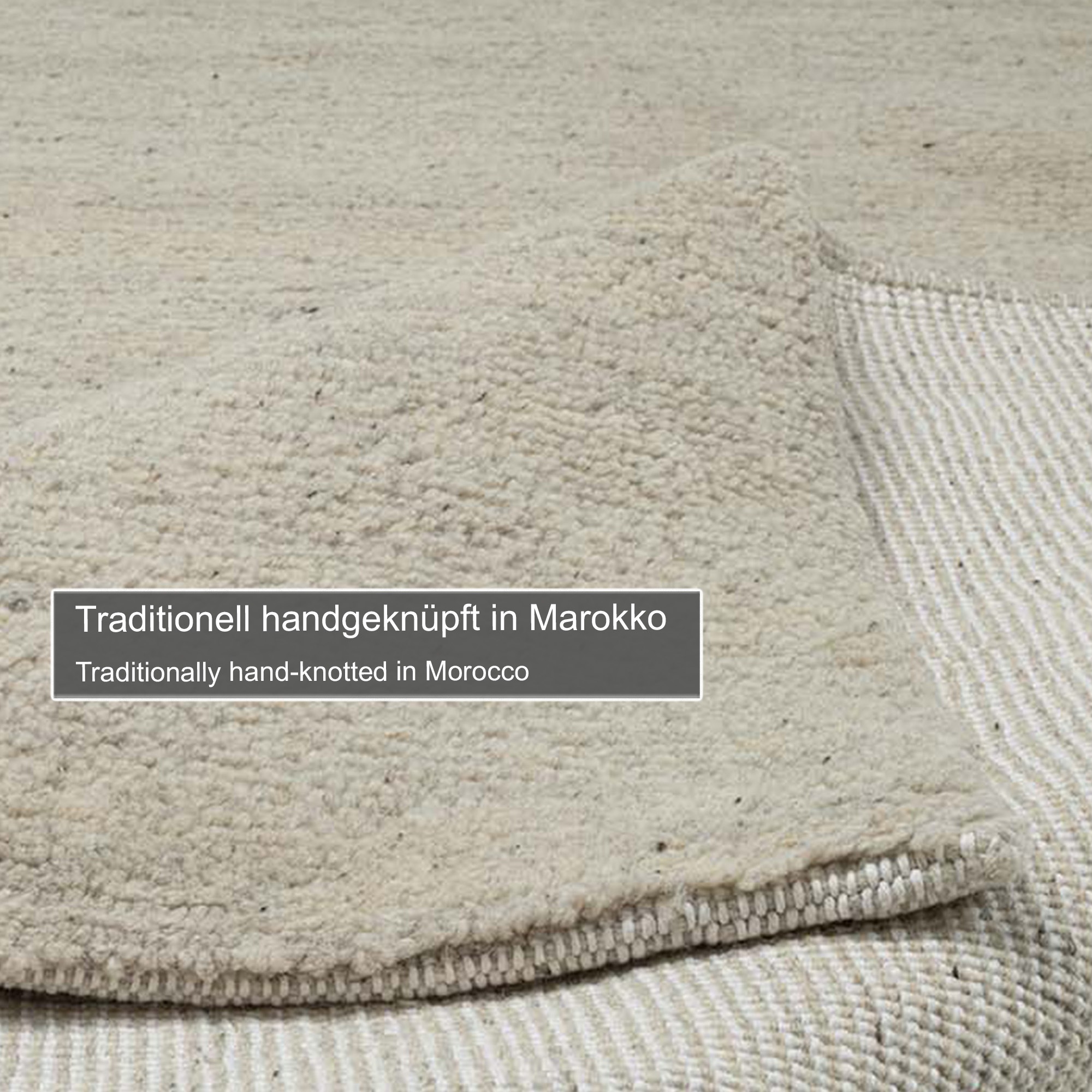 THEKO Wollteppich »Hadj Uni«, rechteckig, 25 mm Höhe, echter Berber Teppich, reine Wolle, meliert, handgeknüpft