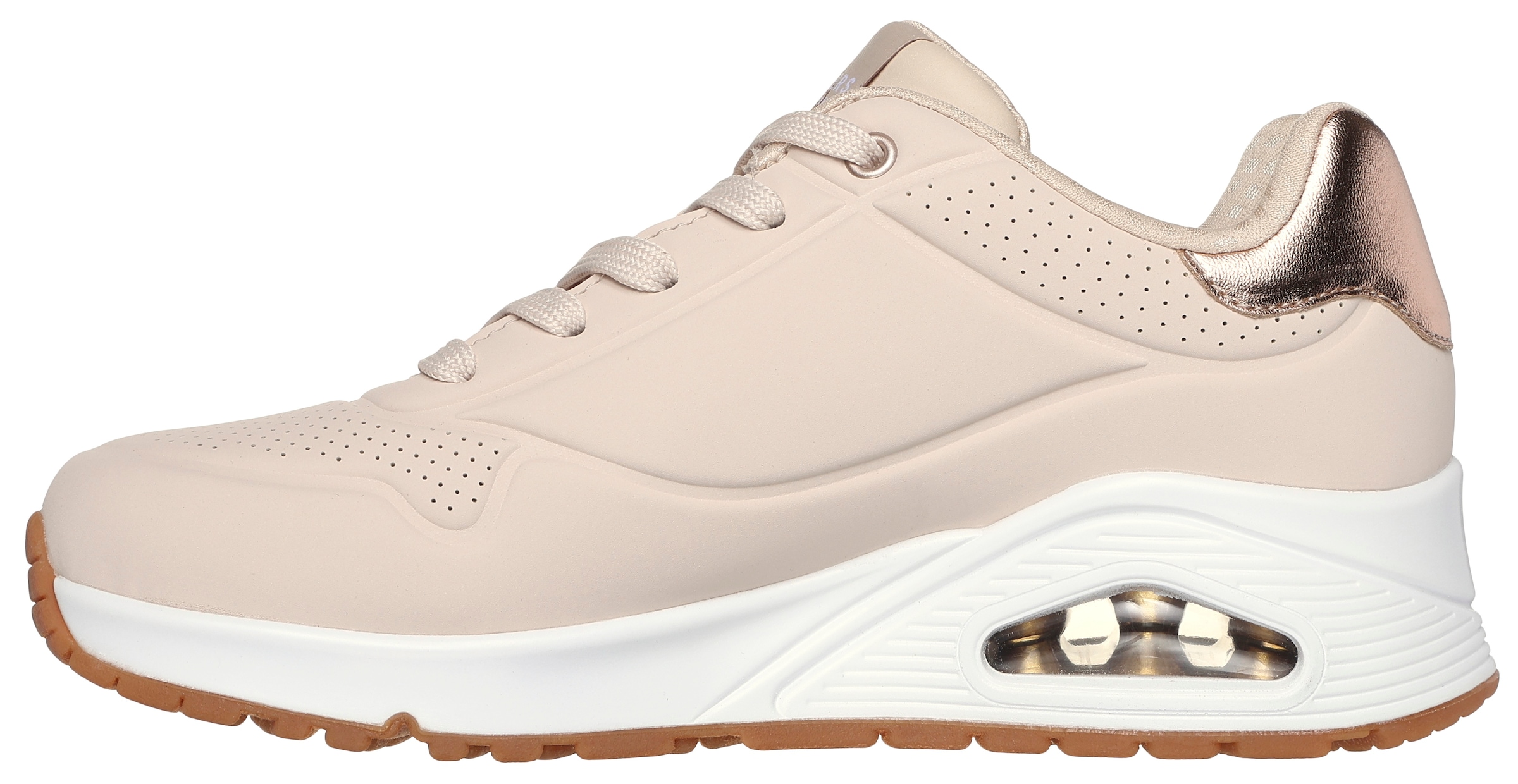 Skechers Sneaker »UNO GOLDEN AIR«, Freizeitschuh, Halbschuh, Schnürschuhmit Metallic-Einsatz