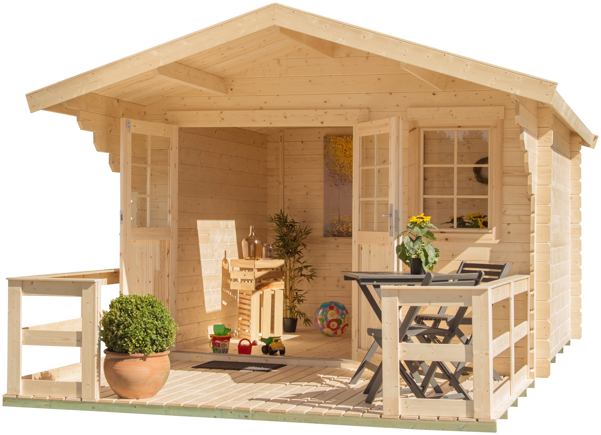 »Kallenberg (Set, Kiehn-Holz mit 2«, Fußboden) Terrasse, online und Vordach Gartenhaus kaufen