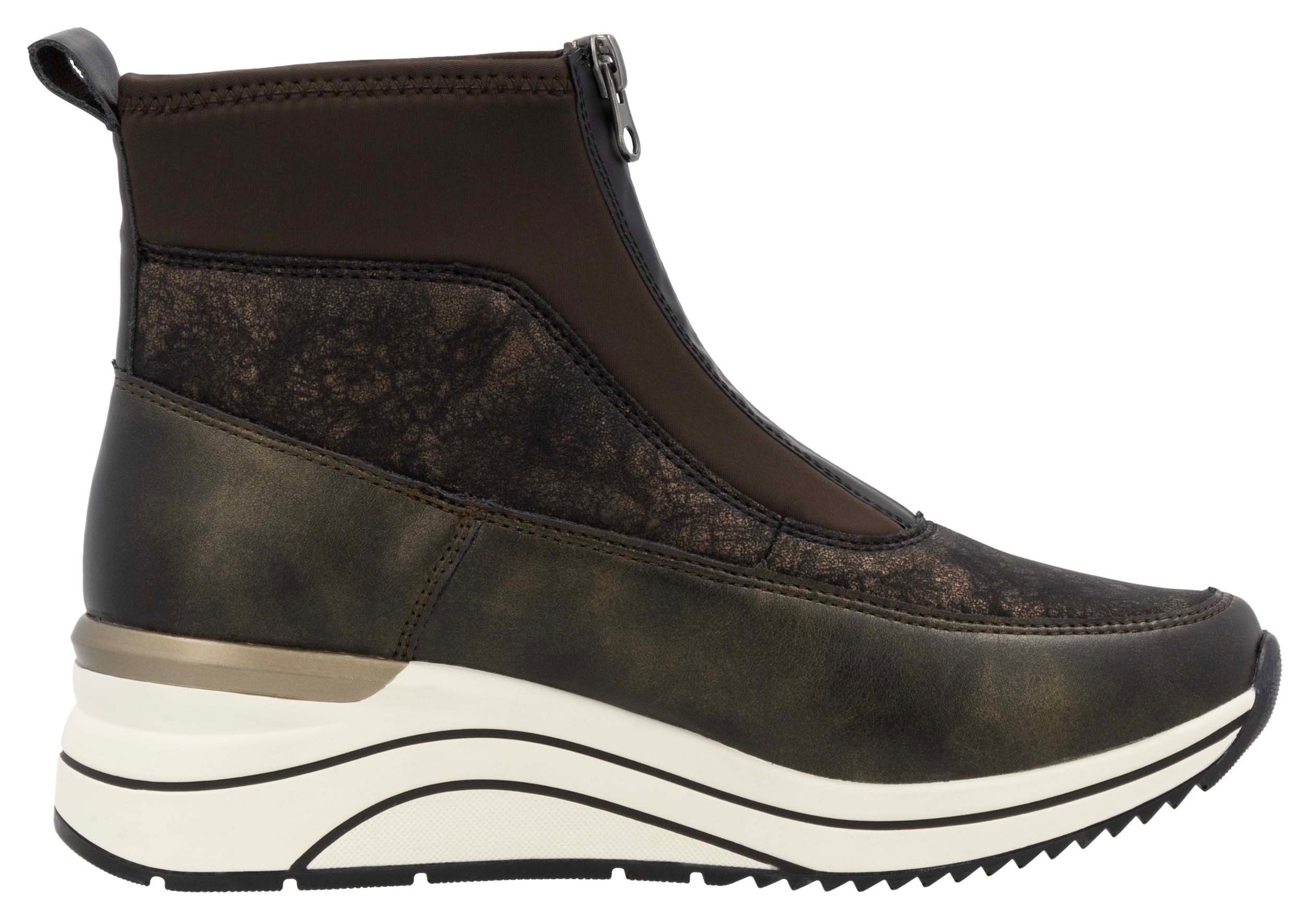 Remonte Keilsneaker, Schlupfboots, Freizeitschuh, High-Top-Sneaker, Front-Reißverschluss