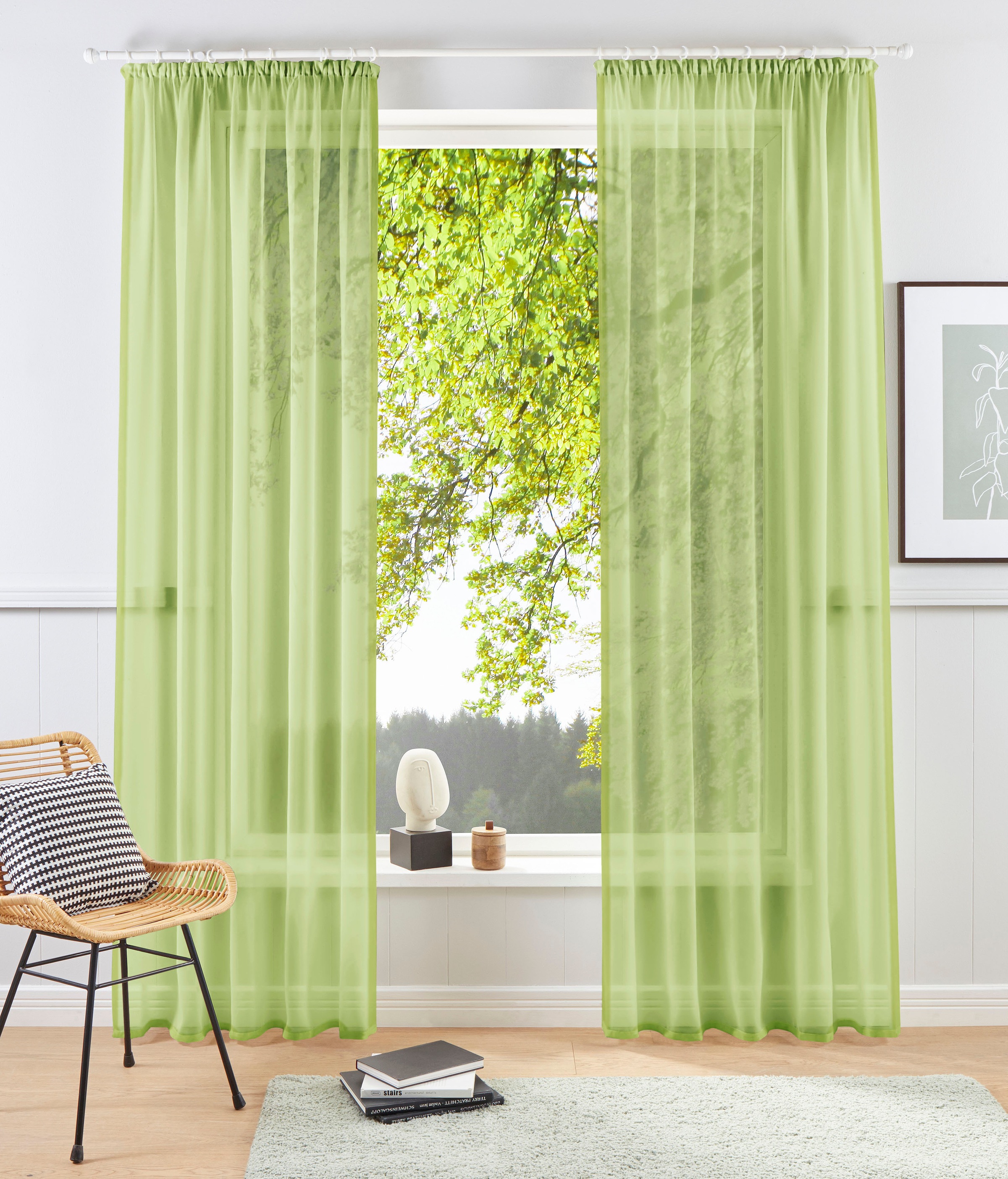 my home Gardine »XANA mit Ösen, Kräuselband oder Schlaufen« Kräuselband 1 S günstig online kaufen