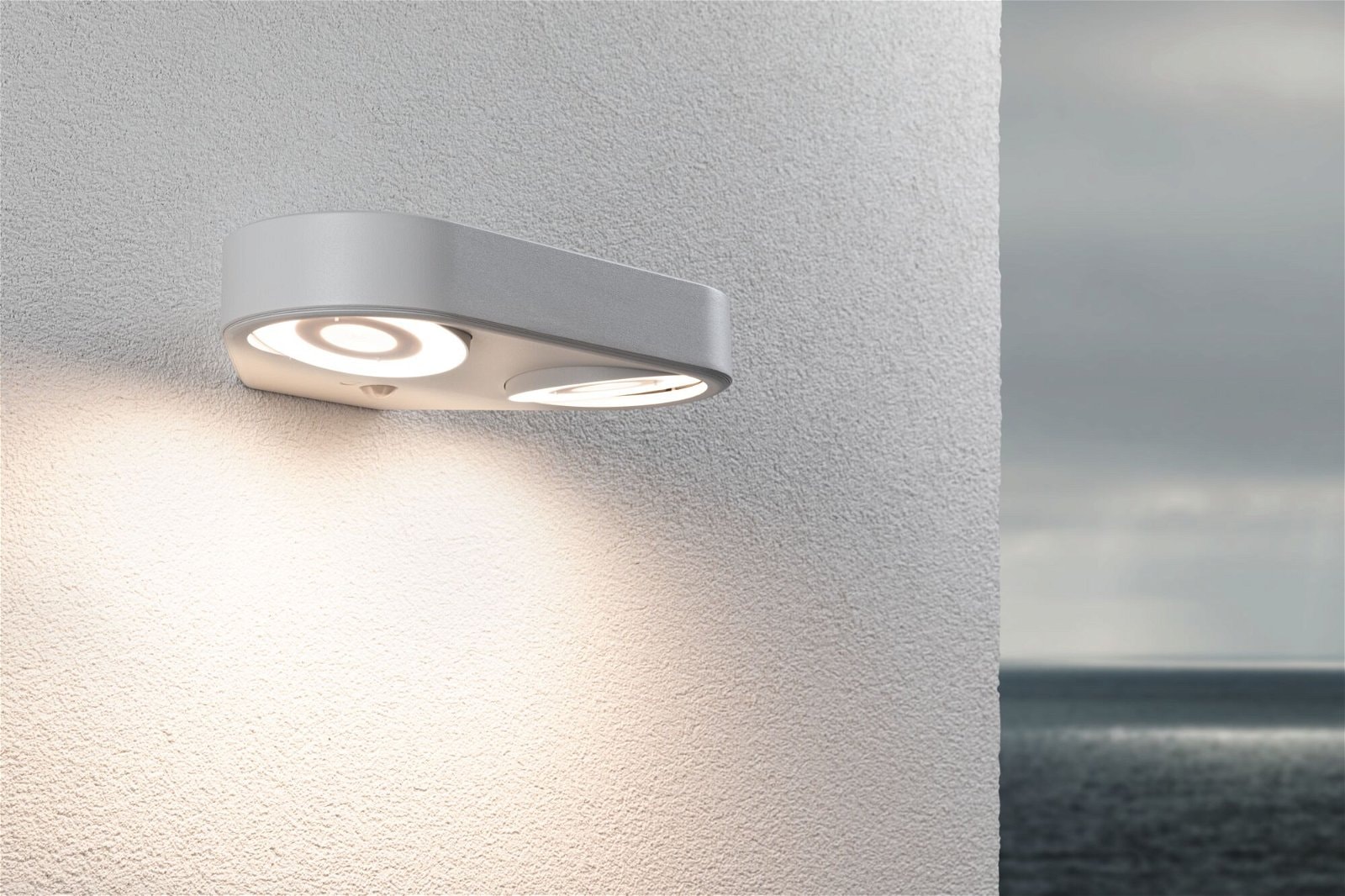 Paulmann LED Außen-Wandleuchte »Silma IP44 280x176mm 3000K 2x5,5 / 2x0,7W 2x600lm 230V Aluminium«, 2 flammig, Bewegungsmelder Zweifacher Lichtaustritt IP44