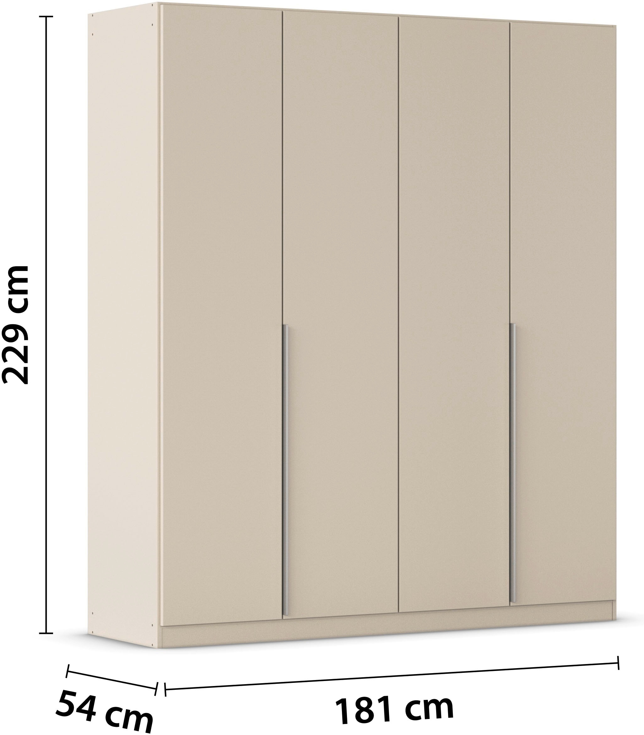 rauch Drehtürenschrank »Kleiderschrank Schrank Garderobe AGORDO TOPSELLER Schlafzimmer«, (in zwei Griff-Farben mit Dekor- oder Hochglanzfront), durchdachte Innenausstattung, in 6 Breiten und 2 Höhen MADE IN GERMANY