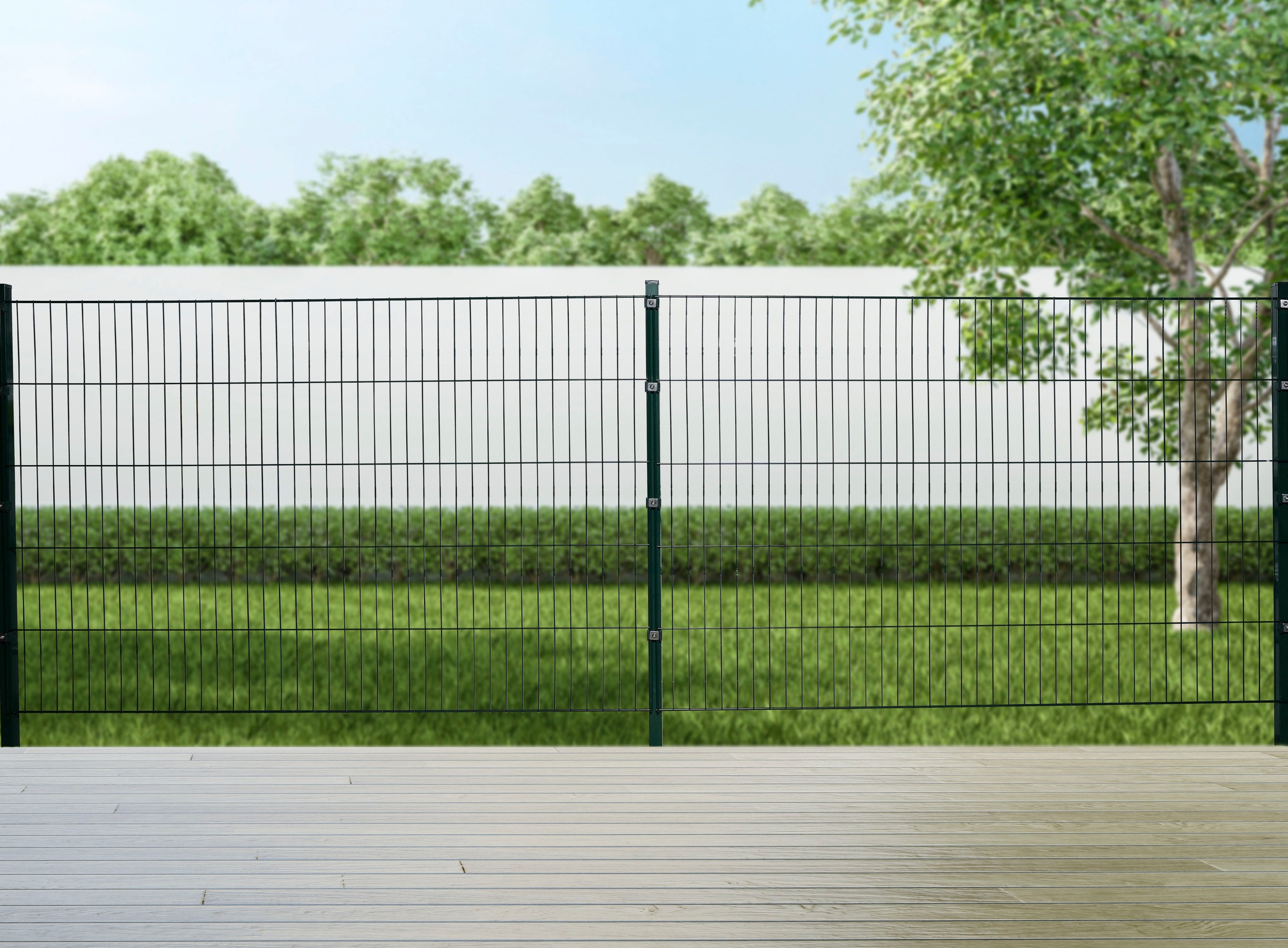 GARDEN 'N' MORE Doppelstabmattenzaun »Excellent«, 5 Elemente für 10 m, LxH: 200 x 123 cm, mit 6 Pfosten