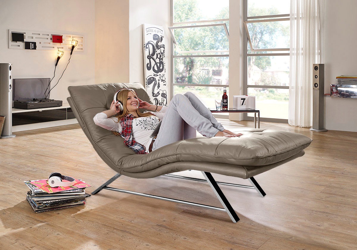W.SCHILLIG Relaxliege »daily dreams«, in Waffelkissen-Optik, wahlweise mit Motor, Kufengestell, in 2 Breiten