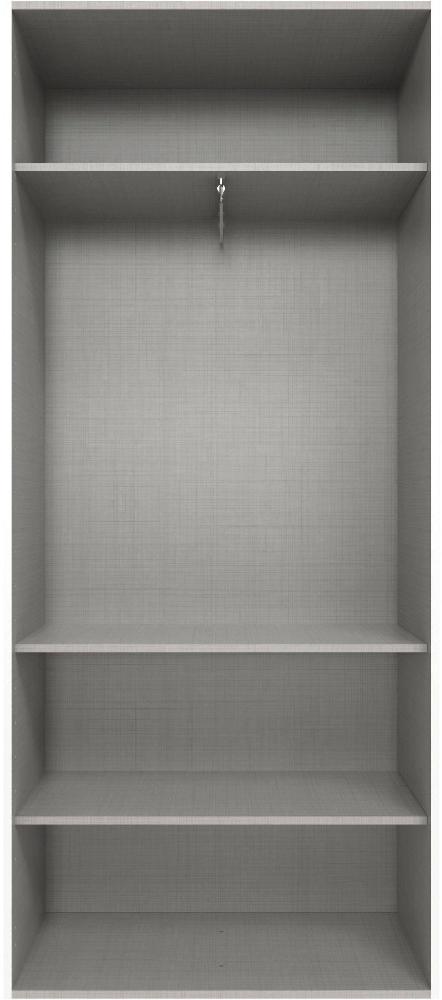 Wimex Kleiderschrank »Mugano,in 8 Breiten,3 Höhen,2 Tiefen, viele Farben, Made in Germany«, (in Basic oder Premium Ausstattung mit 2 weiteren Einlegeböden), mit langen oder kurzen Griffen aus Metall, mit oder ohne Spiegel