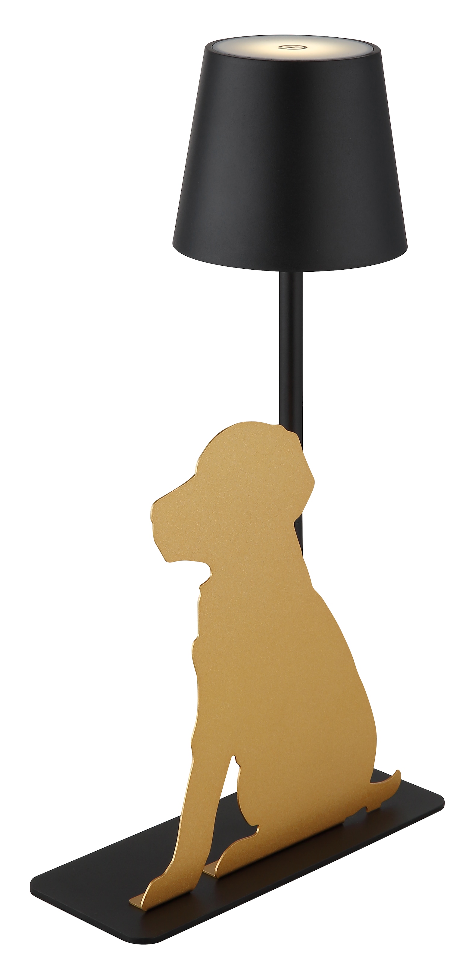GLOBO LIGHTING LED Tischleuchte »FURRI«, 1 flammig, Leuchtmittel LED-Modul | LED fest integriert, Tischlampe schwarz gold Tiere Hund