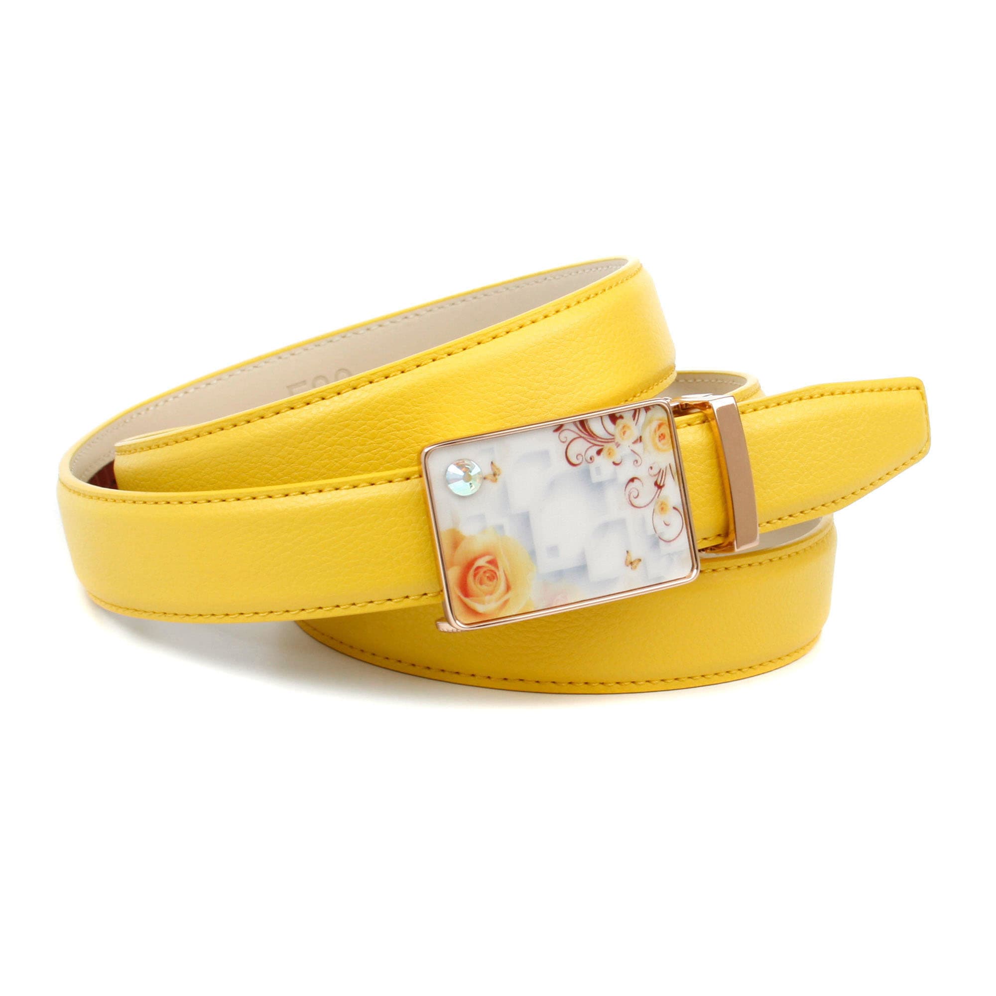 Anthoni Crown Ledergürtel, in gelb mit mit bestellen Glitzerstein Sommerfeeling jetzt kleinem