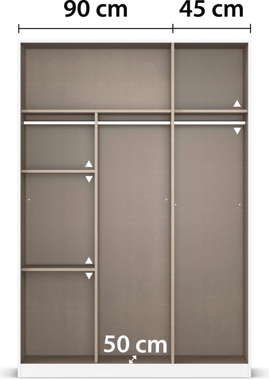 rauch Drehtürenschrank »Reflect«, mit Spiegelfront, inkl. praktischer Inneneinteilung und Stoffboxen-Set