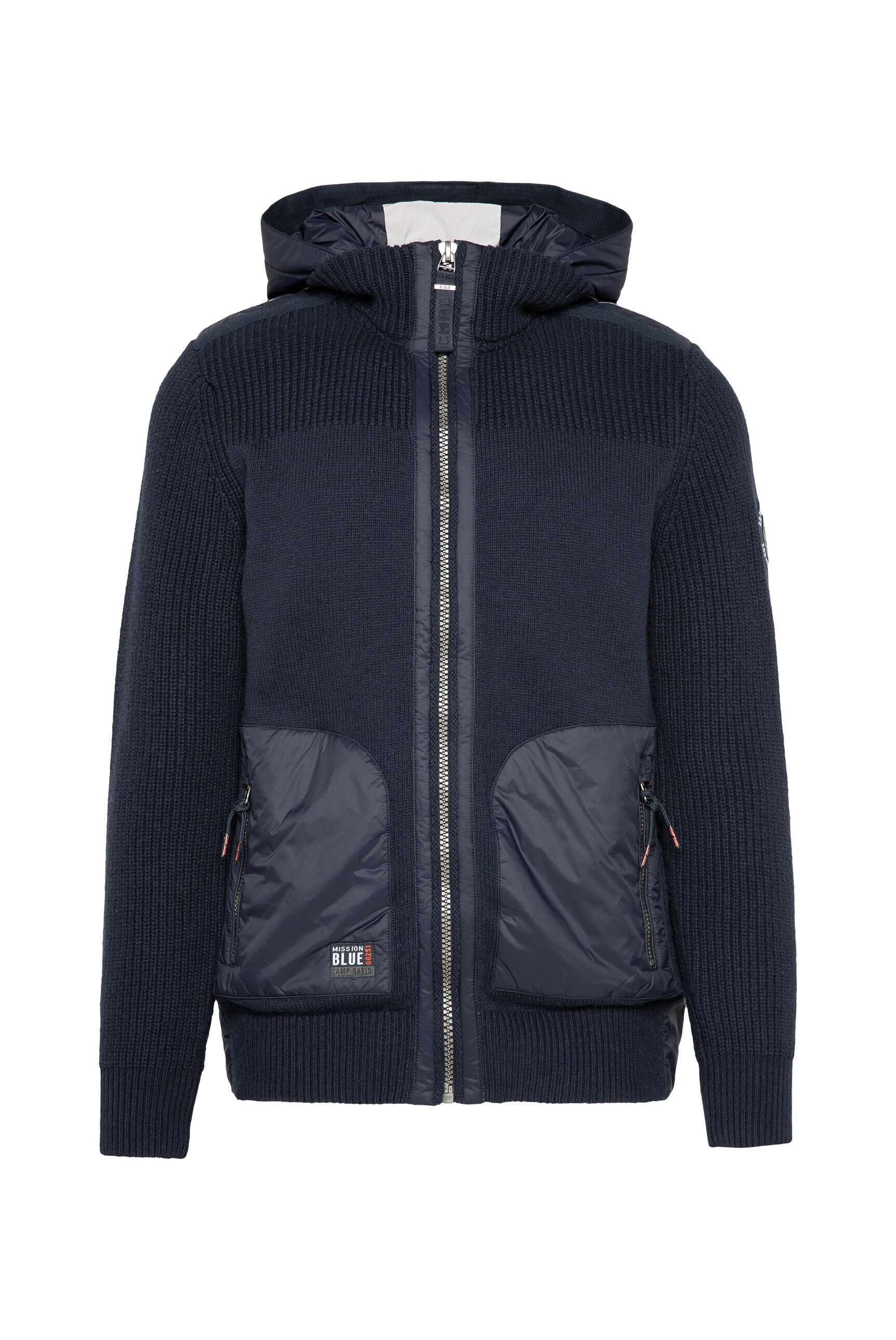 CAMP DAVID Kapuzenstrickjacke, mit abnehmbarer Kapuze