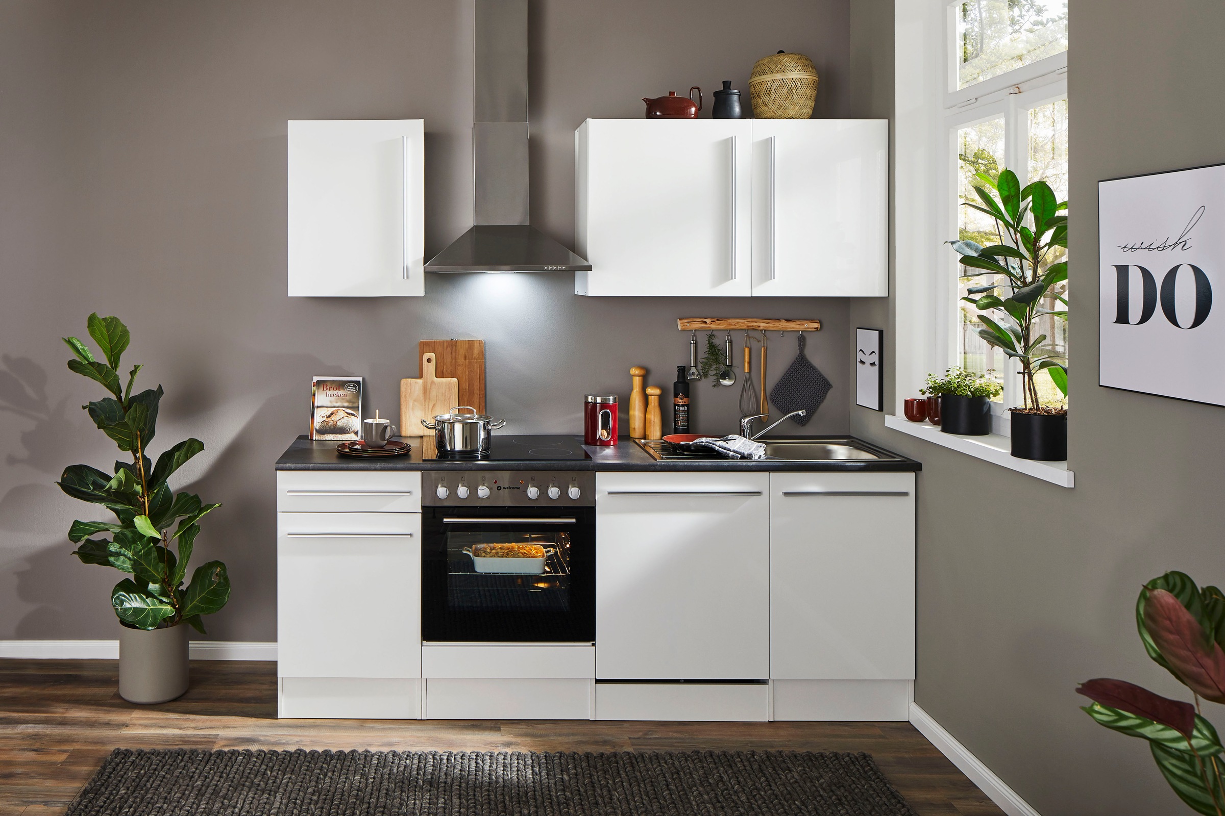 BASIC by Balculina Küchenzeile »Jazz«, Breite 220 cm, wahlweise mit E-Geräten