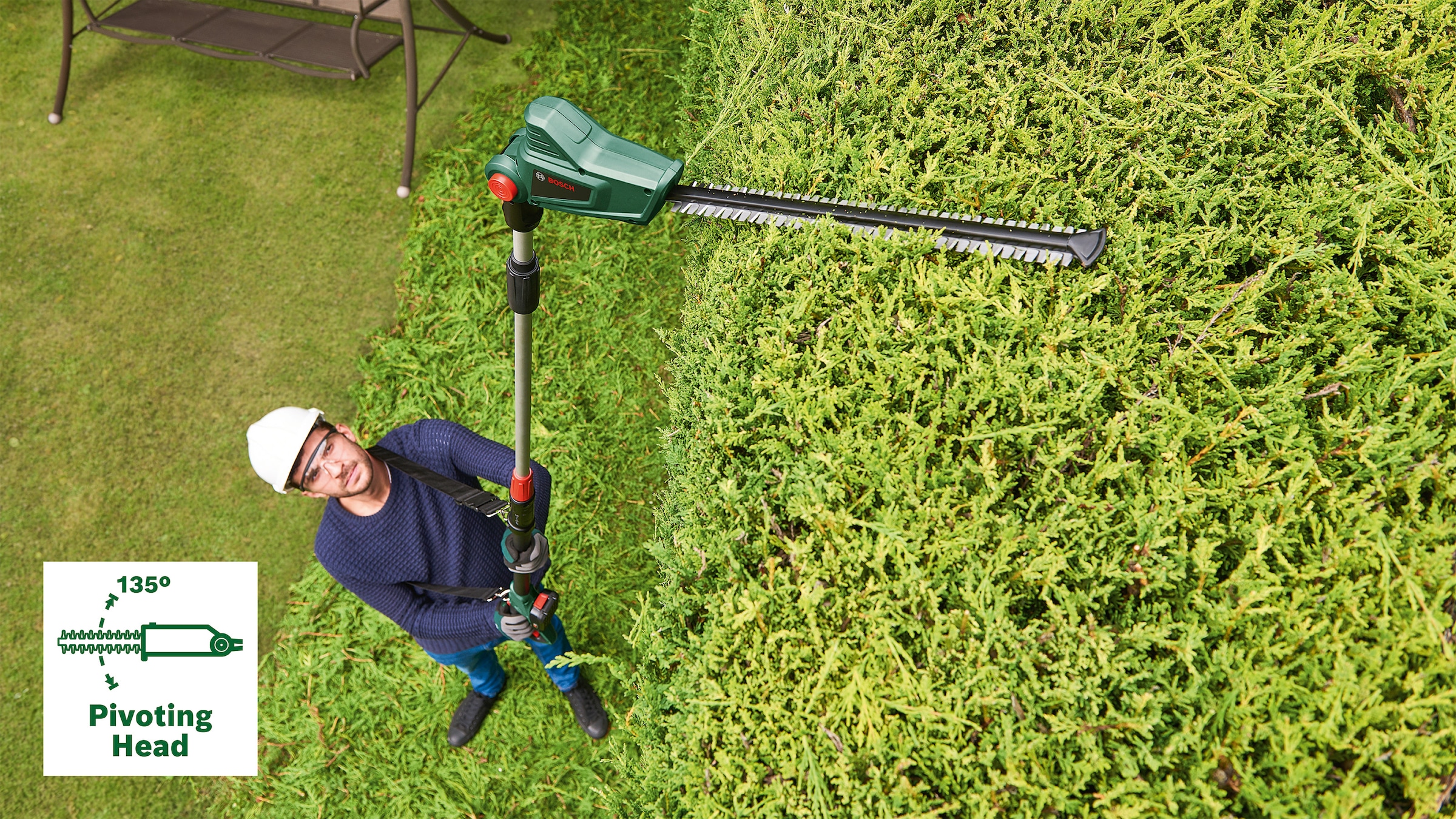 Bosch Home & Garden Akku-Heckenschere »UniversalHedgePole 18«, 43 cm Schnittlänge, ohne Akku und Ladegerät