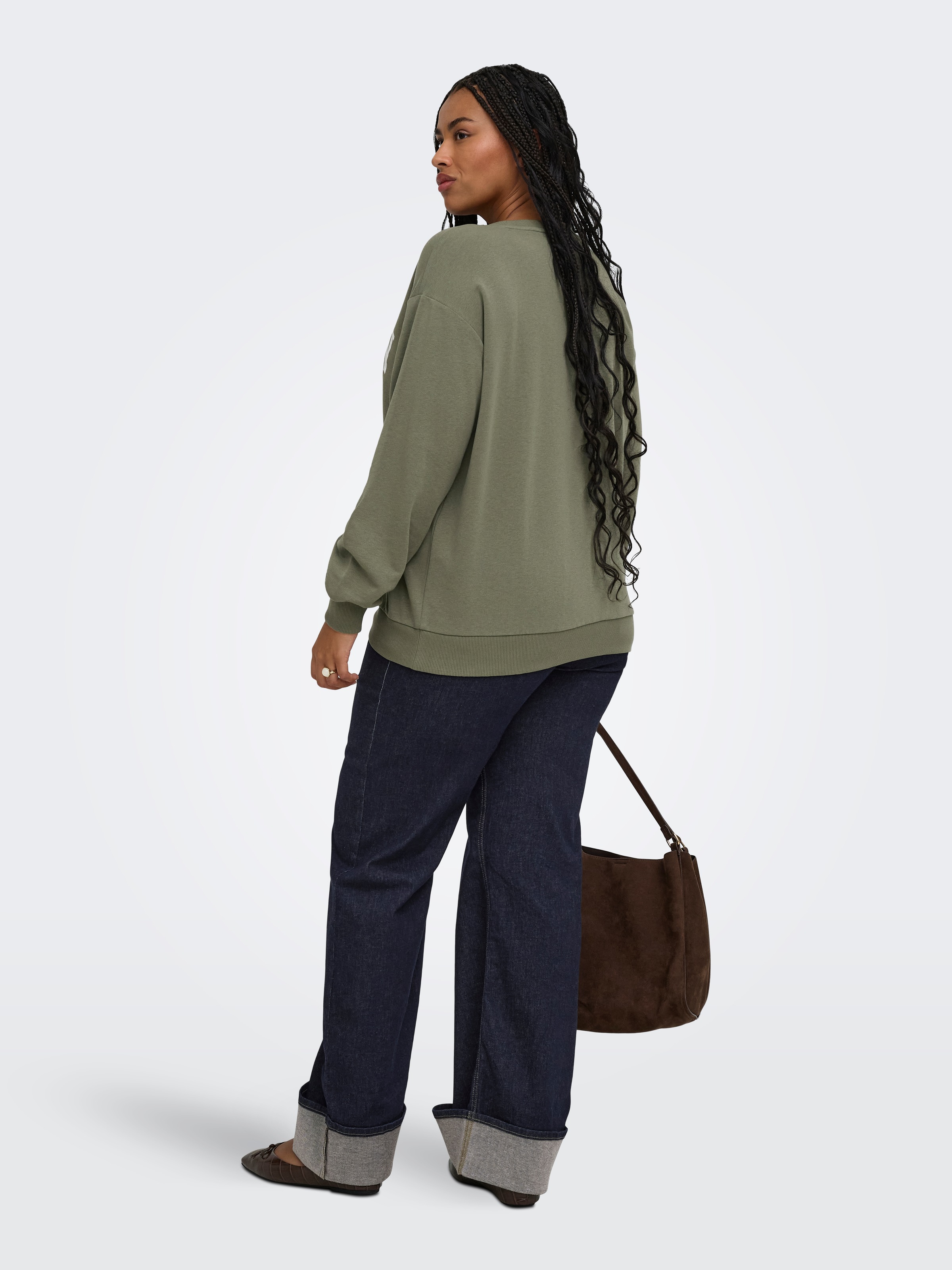 ONLY CARMAKOMA 1100000002199 »CARAMELIA LS O-NECK SWEAT JRS«, Baumwollmischung, regular fit
