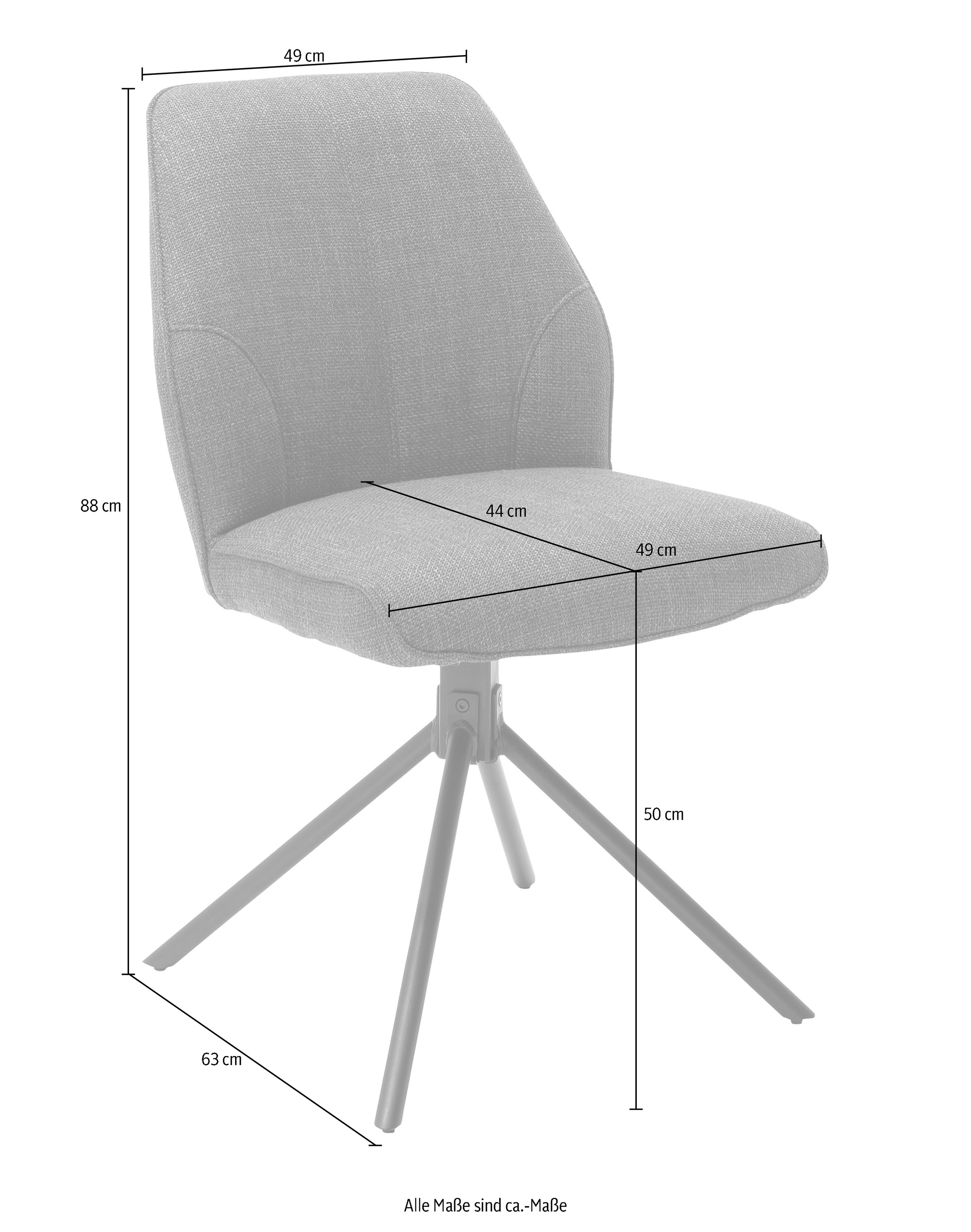 MCA furniture 4-Fußstuhl »Pemba«, (Set), 2 St., 2er-Set, 180°drehbar mit Nivellierung, Stuhl belastbar bis 120 kg