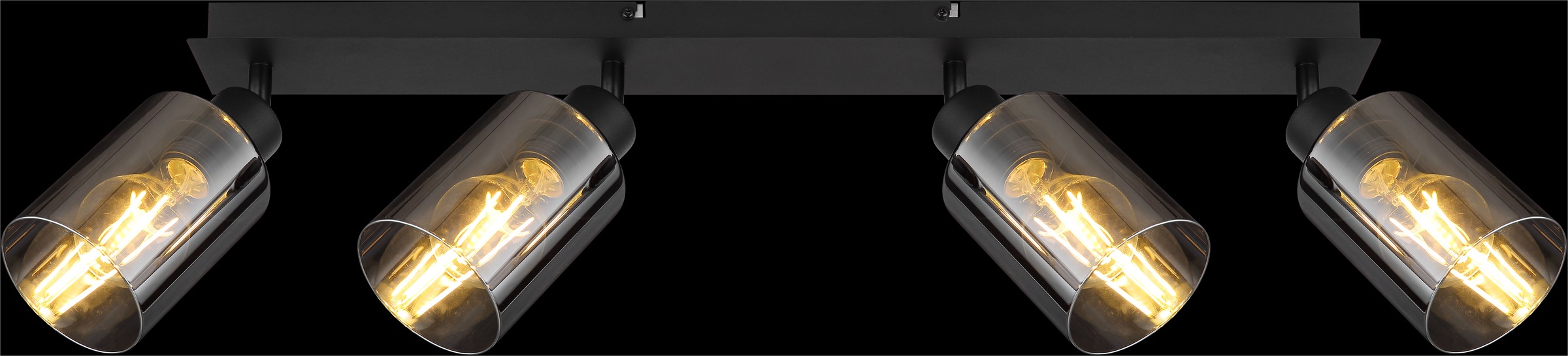 GLOBO LIGHTING Deckenstrahler »HADERA«, Leuchtmittel E27 | ohne Leuchtmittel, Strahler/Glas rauchfarben/Wohnzimmer/Flur/LxBxH: 670x90x215mm