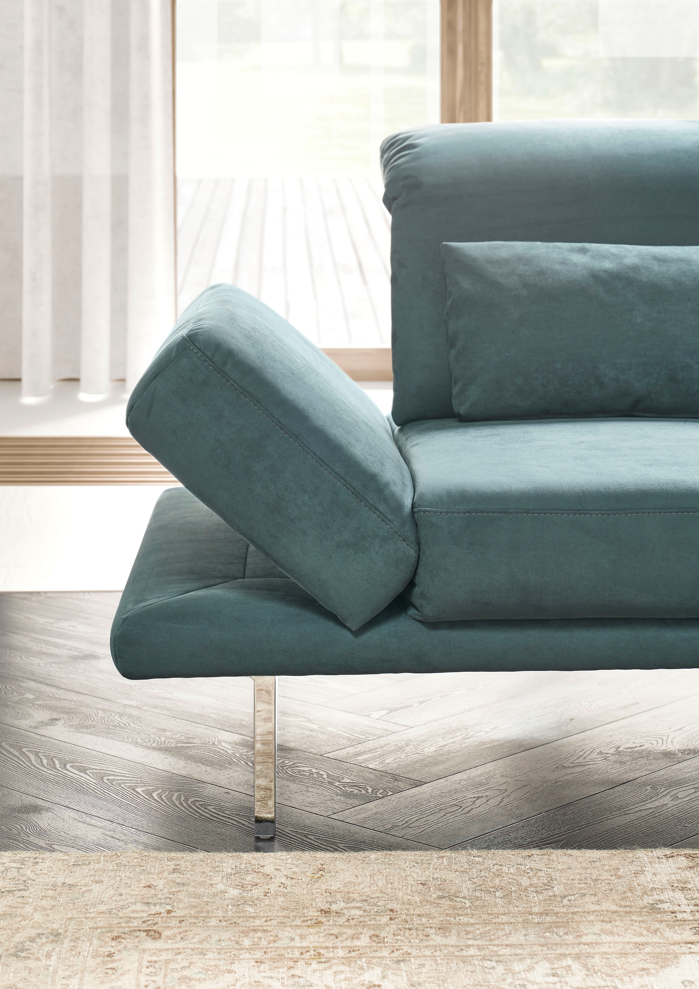 3C Candy 2-Sitzer »Mallow Designsofa mit Komfortfunktionen, modern und bequem,«, Verstellbare Armlehne und Kopfteil, manuelle Sitztiefenverstellung