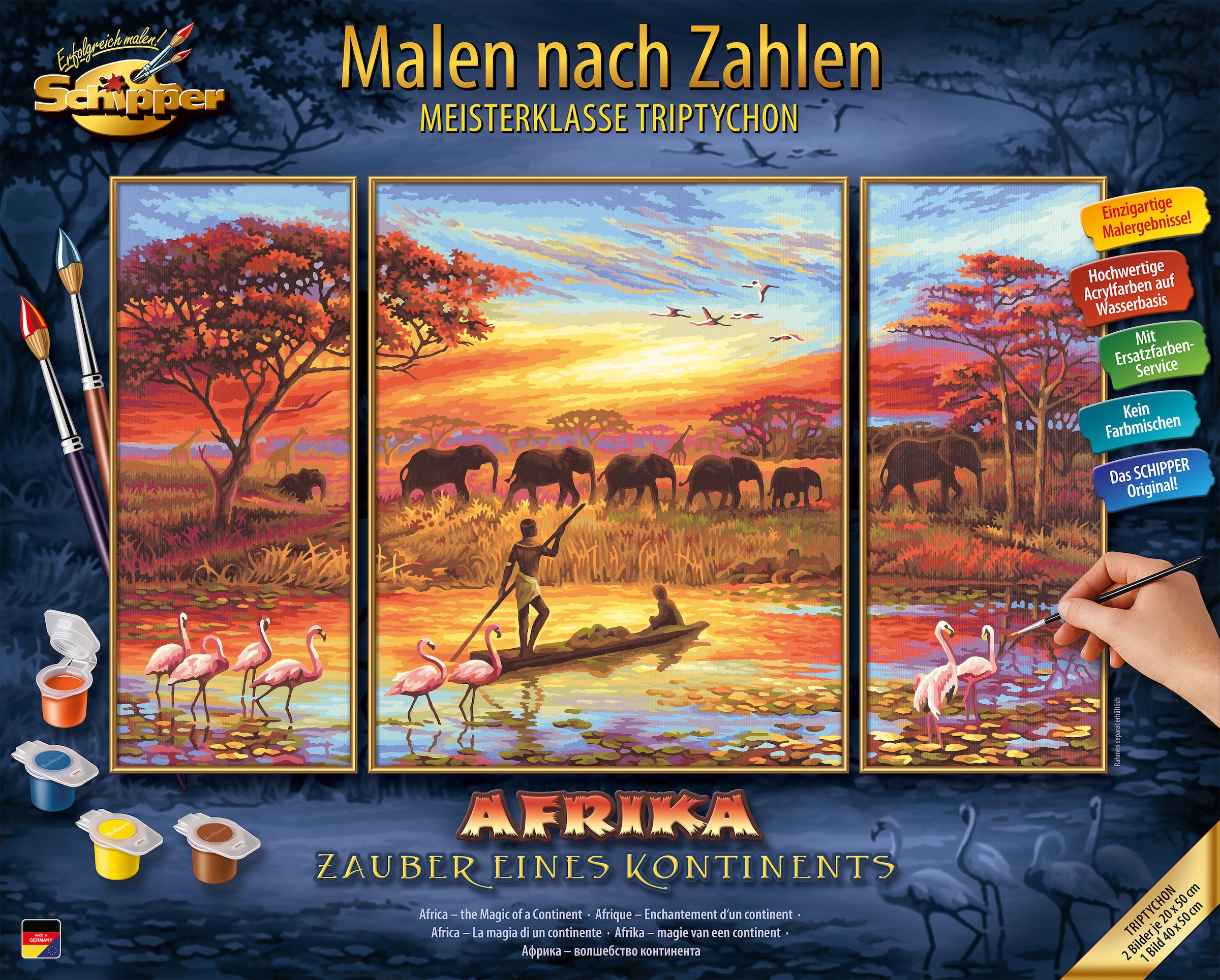 Schipper Bilderrahmen »Malen in Germany Made Online-Shop im goldfarben«, Triptychon 80x50 (Set), cm, Zahlen, nach kaufen