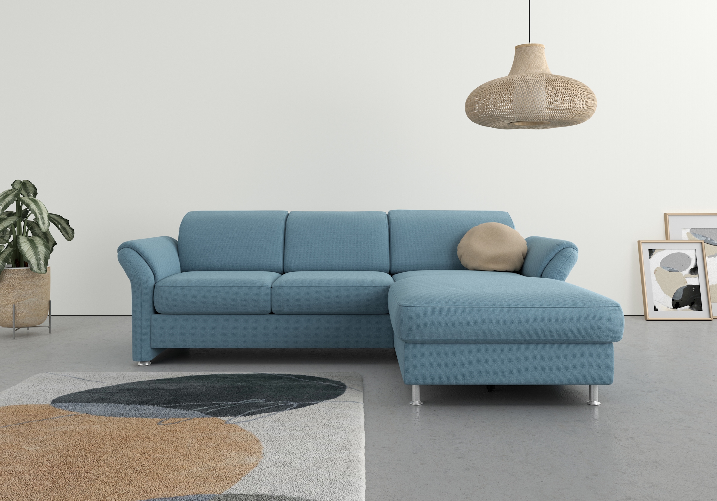 sit&more Ecksofa »Apulia L-Form«, wahlweise Bettfunktion, Bettkasten und Kopf- und Armteilverstellung