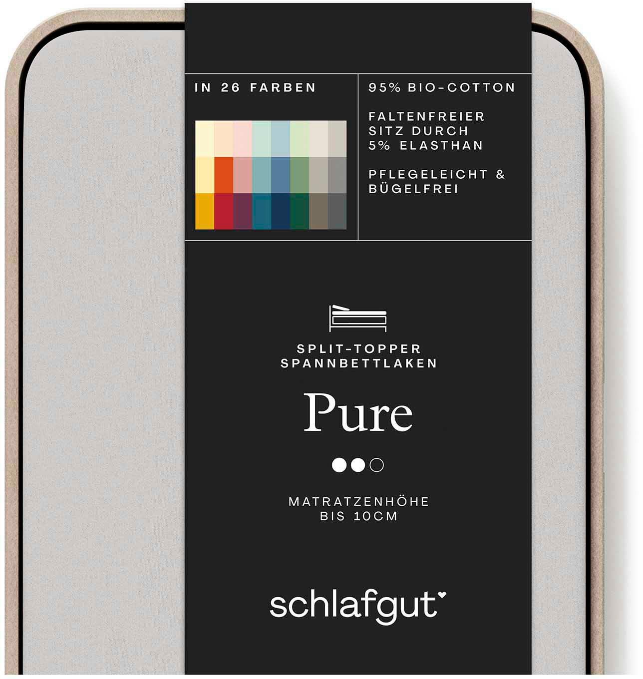 Schlafgut Spannbettlaken »Pure Split-Topper«, MADE IN GREEN by OEKO-TEX® günstig online kaufen