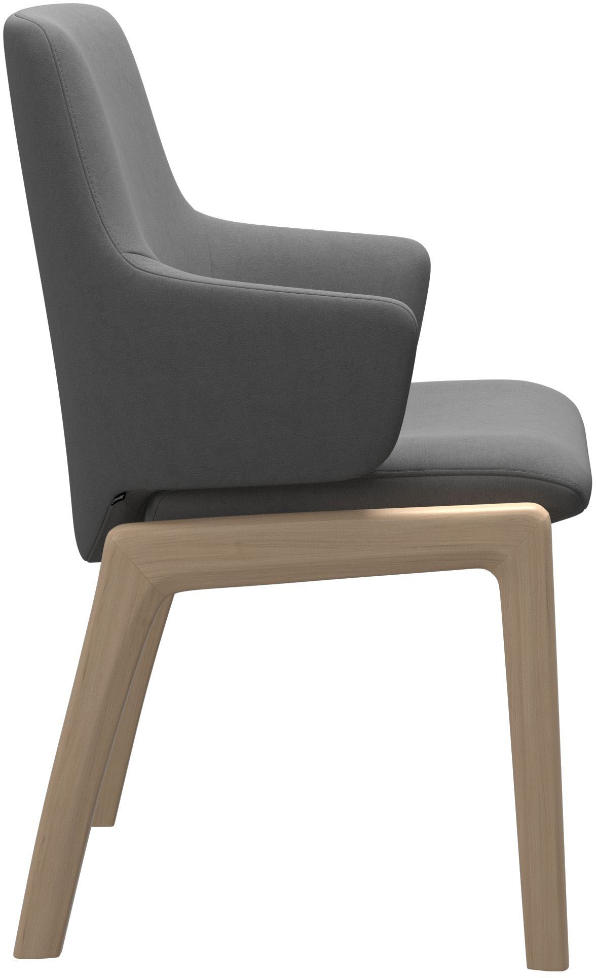 Stressless® Polsterstuhl »Laurel«, Microfaser DINAMICA, Low Back mit Armlehne, Größe L, abgerundete Beine in Eiche gekalkt