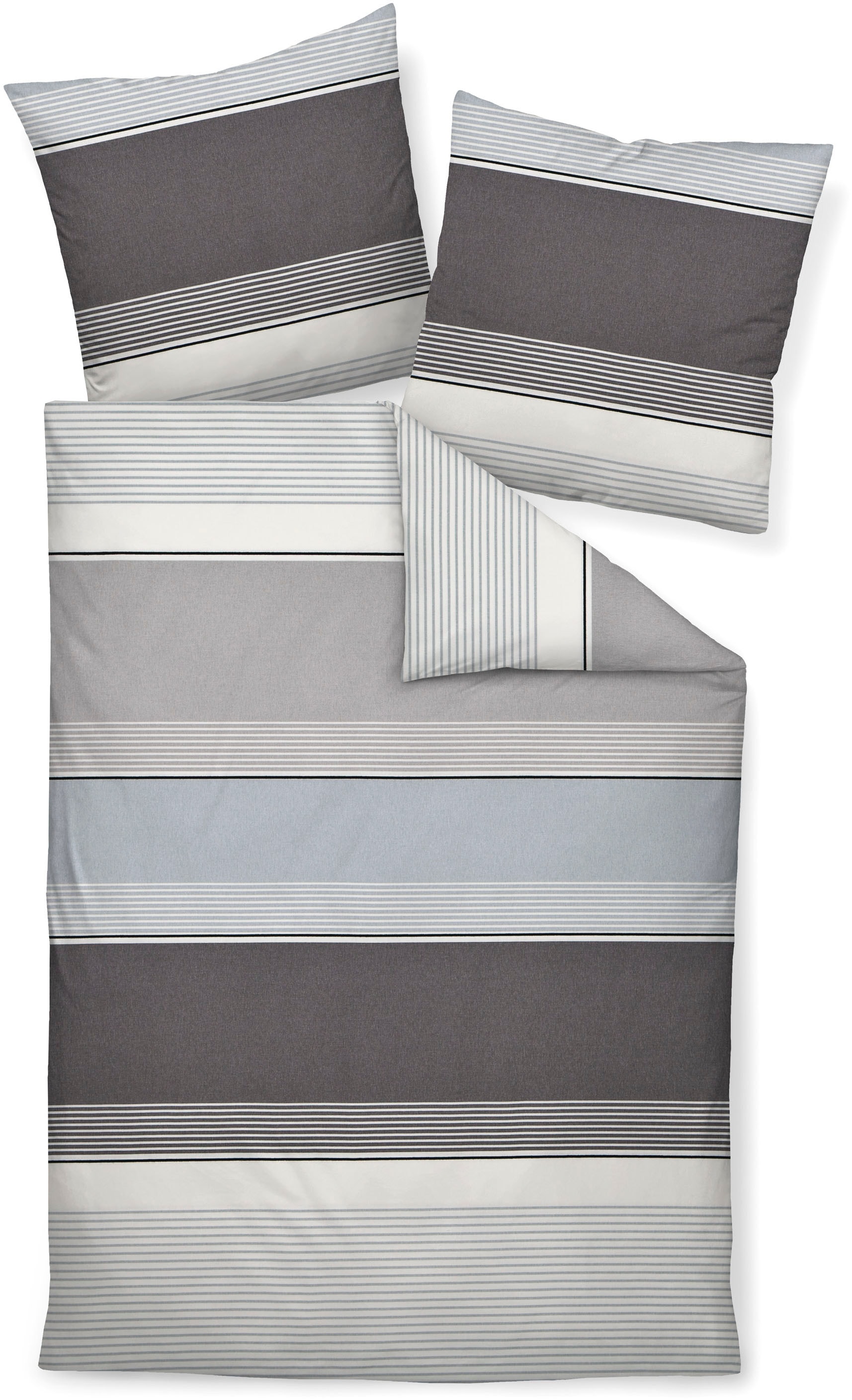 Janine Bettwäsche »Mako-Satin 31013« 2 tlg. tlg. aus 100% Baumwolle, mit Streifen, ab Größe 135x200 cm