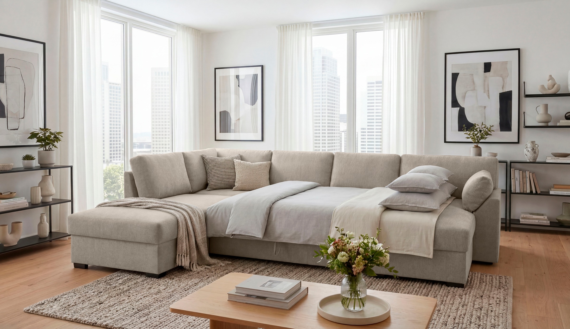 Home affaire Wohnlandschaft »Citry« Breite 309 cm, Chenille, Bettfunktion, Bettkasten, U-Form