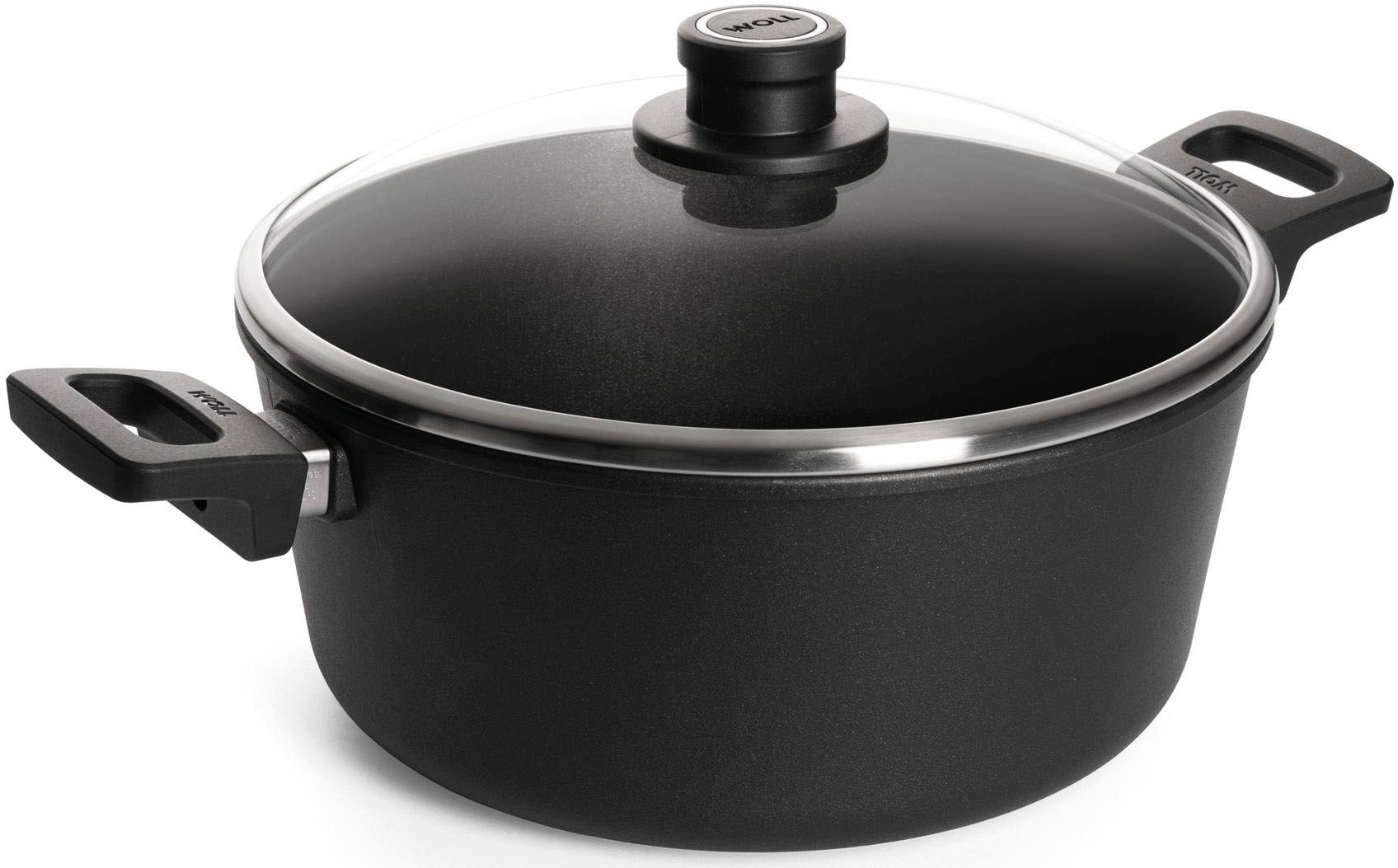 WOLL MADE IN GERMANY Topf-Set »Nowo Titanium«, Aluminiumguss, (Set, 8 tlg., je 1 Kochtopf 20/24/28 cm, 1 Stielkasserolle 18 cm), Made in Germany