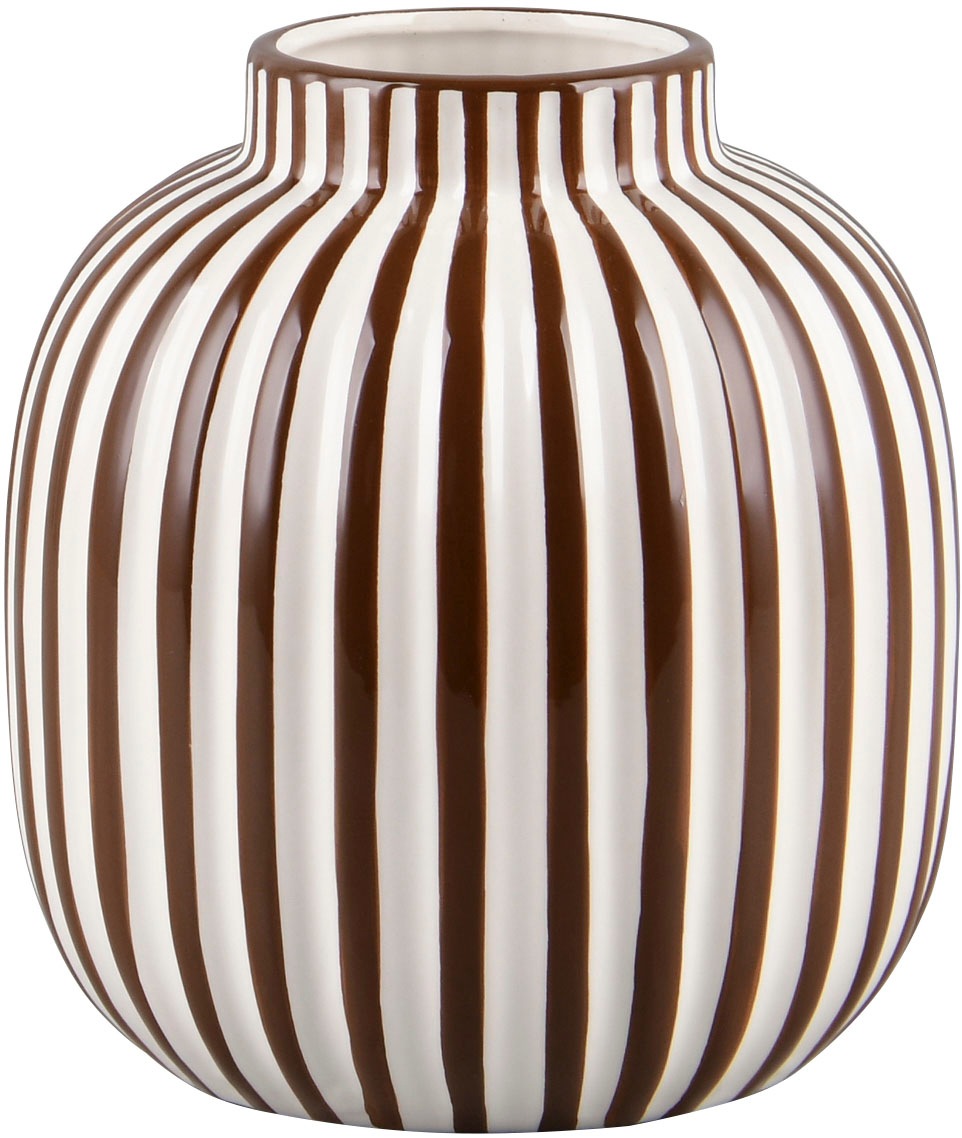 MIRRORS AND MORE Dekovase »SAVANNA« Dekovase mit Streifen günstig online kaufen