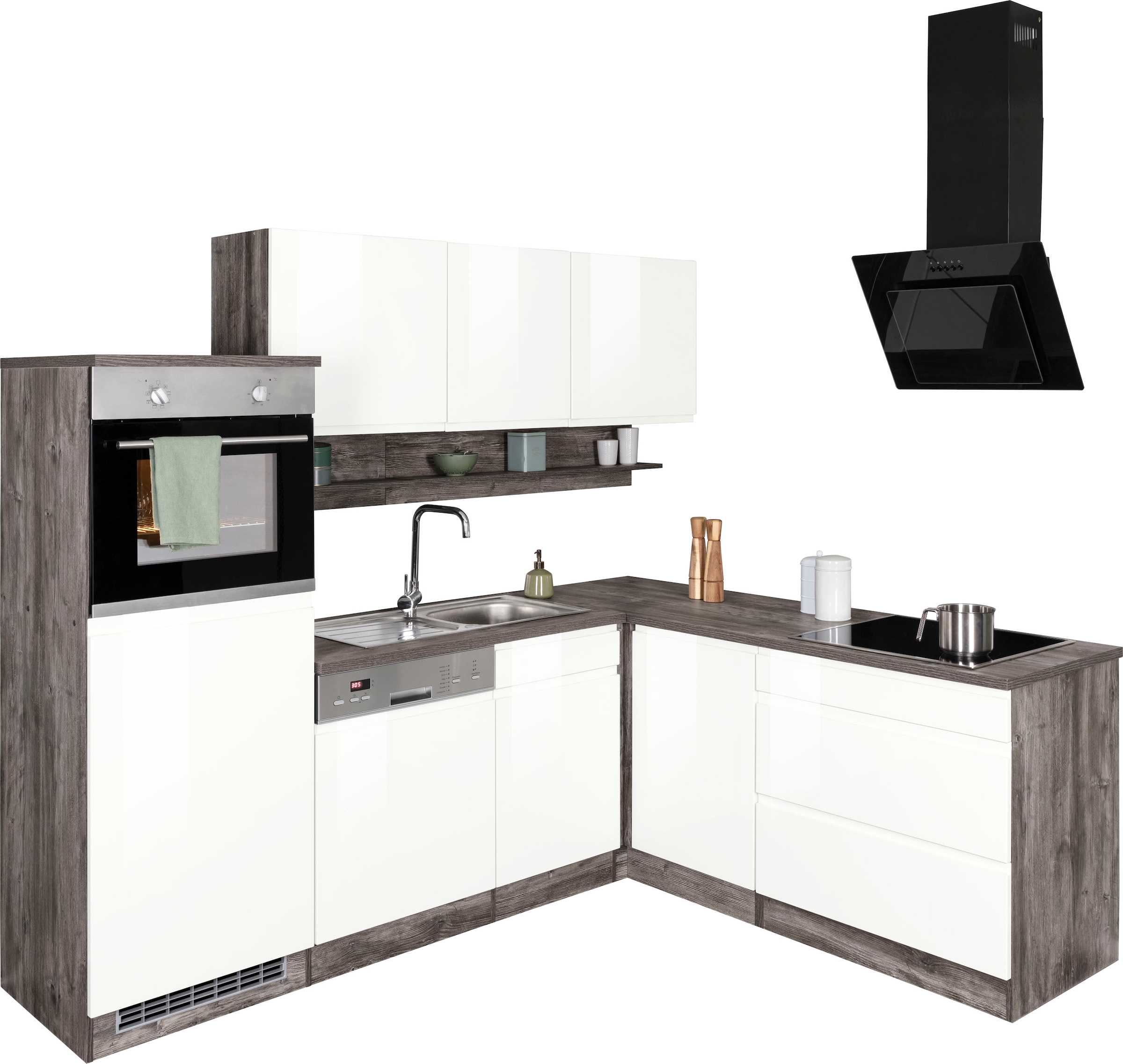 KOCHSTATION Winkelküche »KS-Virginia«, Stellbreite 230/190 cm, mit E-Geräten