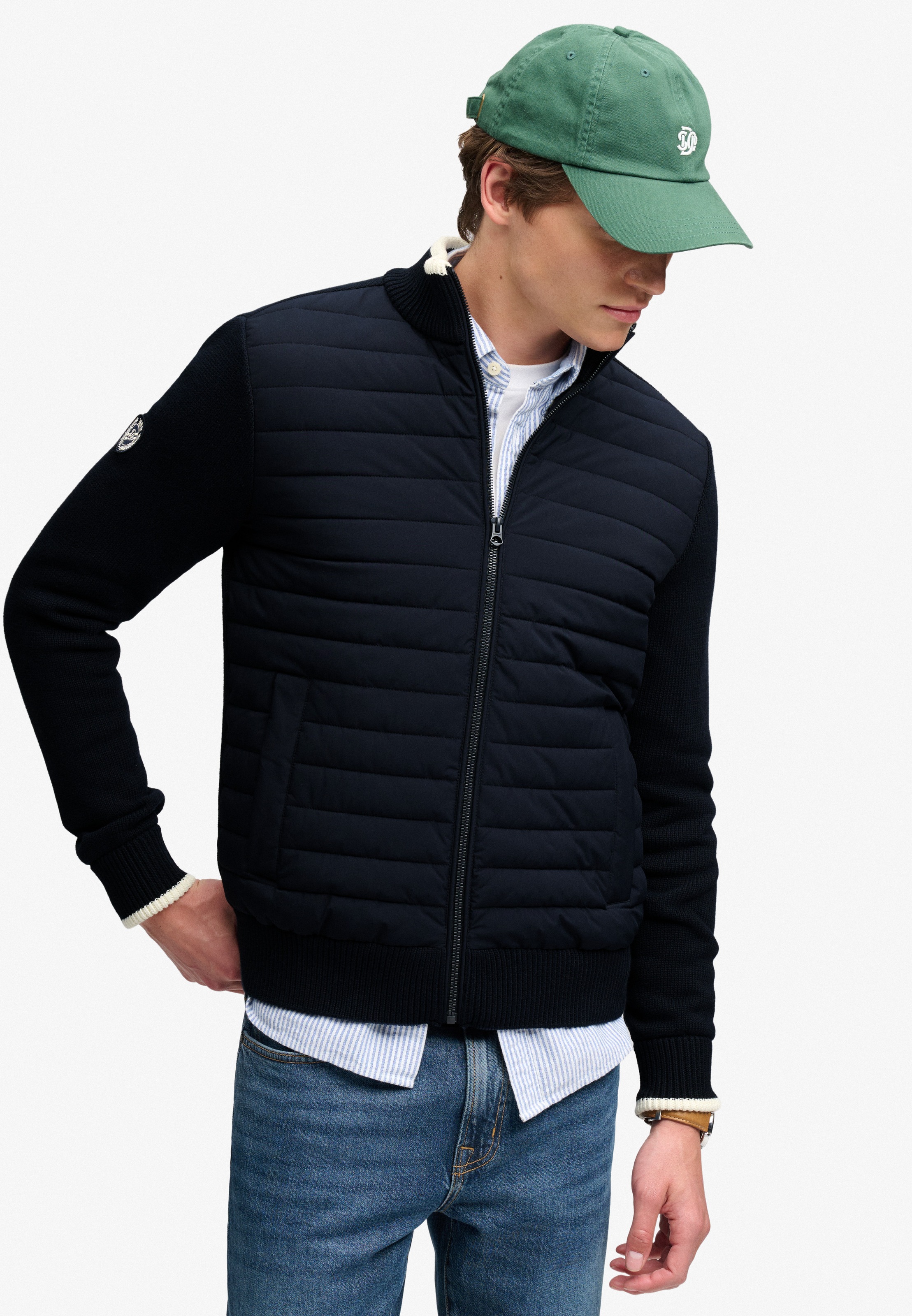 Superdry Blouson »STRAIGHT BAFFLE HYBRID JKT« Kunstfaser, slim fit