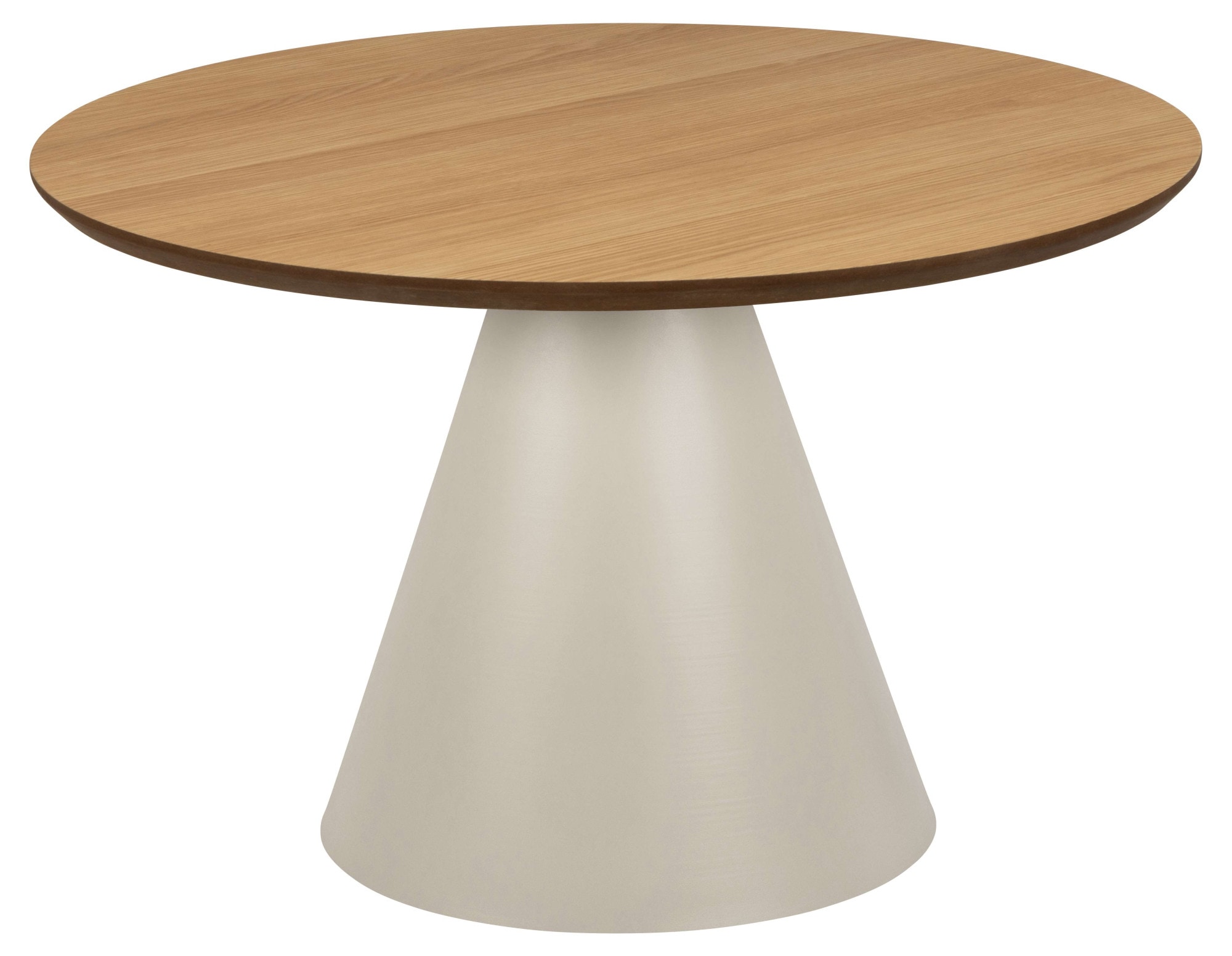 ACTONA GROUP Couchtisch »Soli«, Rund Couchtisch, Tischplatte matt Eiche, Säule Gestell grau, Ø65x43cm